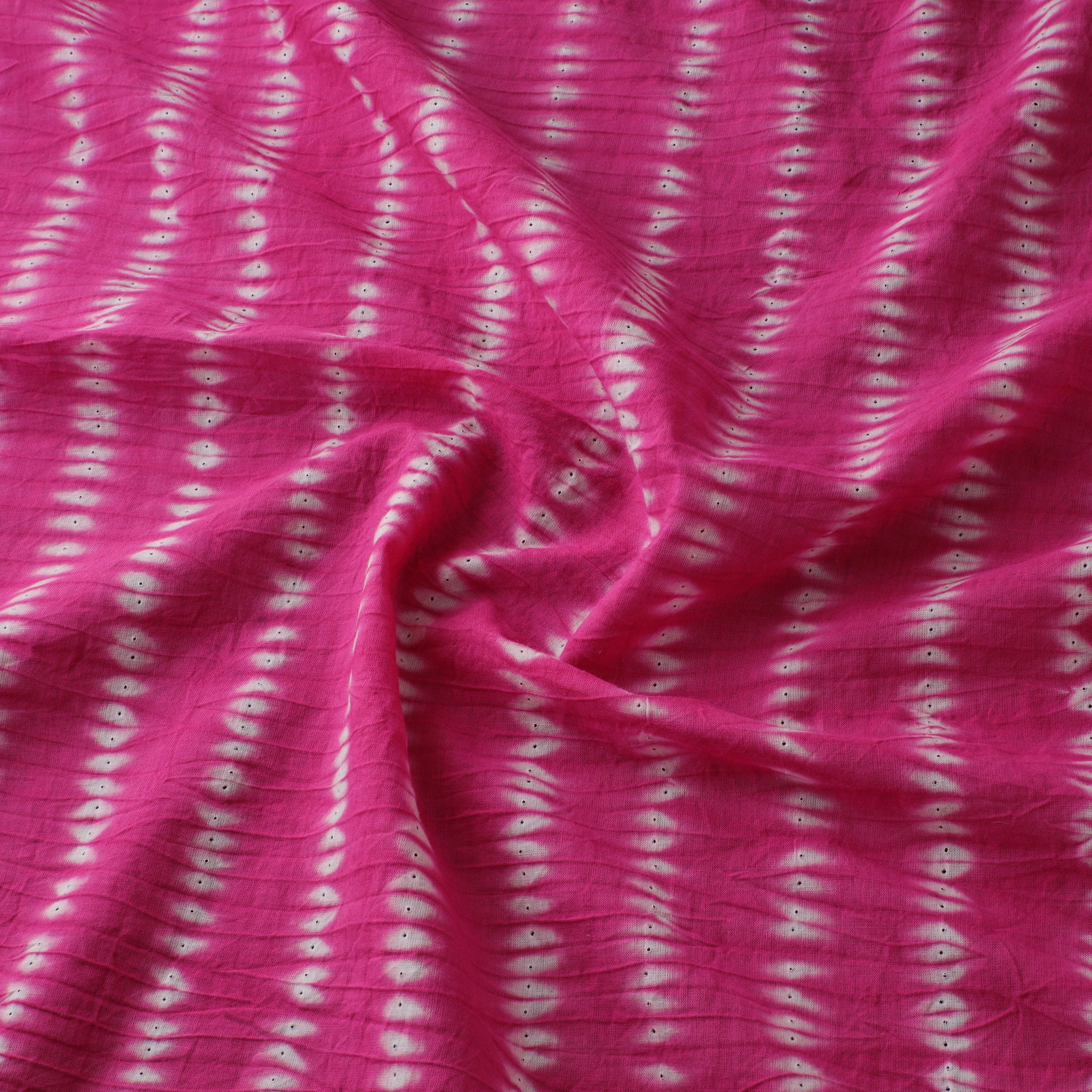 Pink - Shibori Tie-Dye Pure Cotton Fabric 24 - Image 3