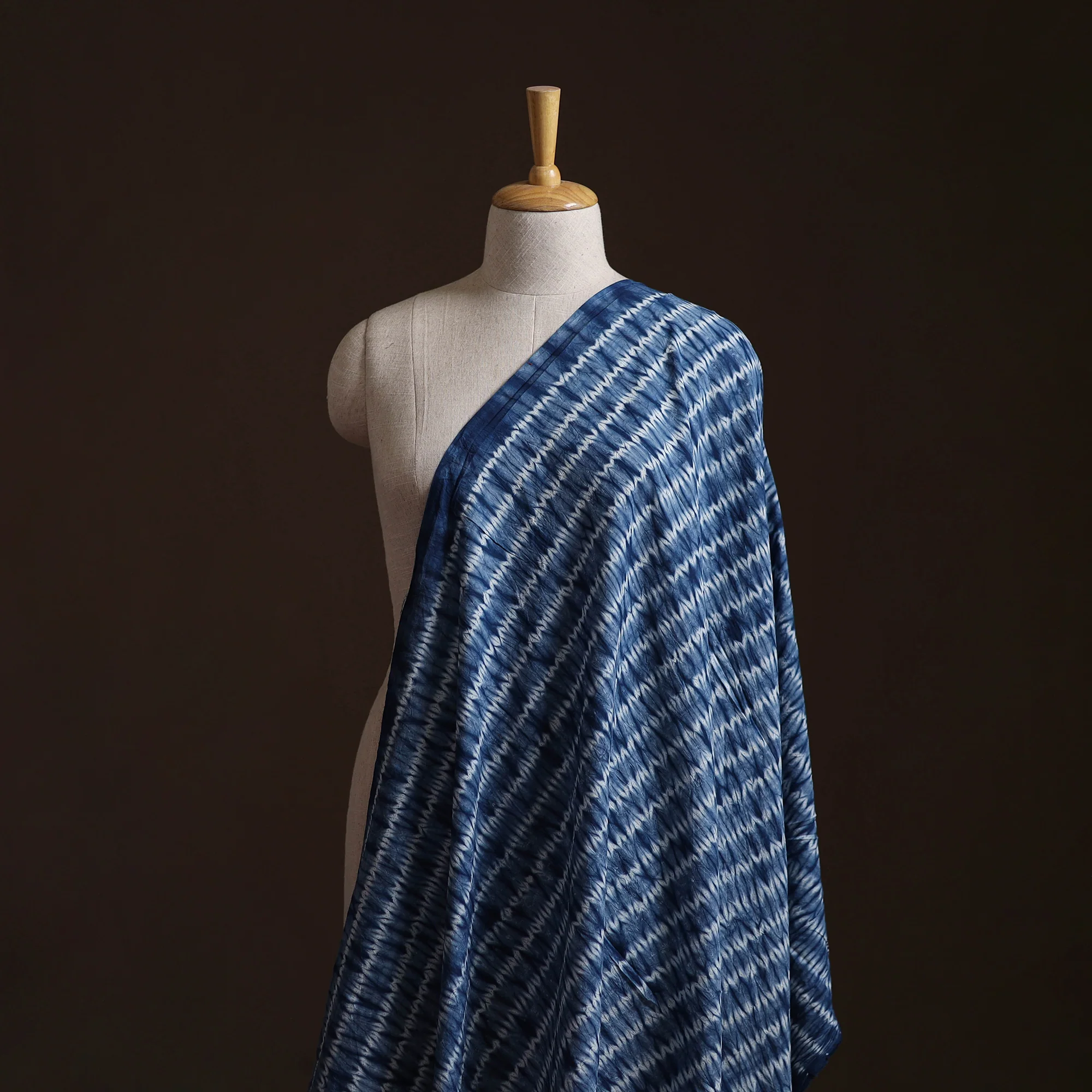 Blue - Shibori Tie-Dye Pure Cotton Fabric 25