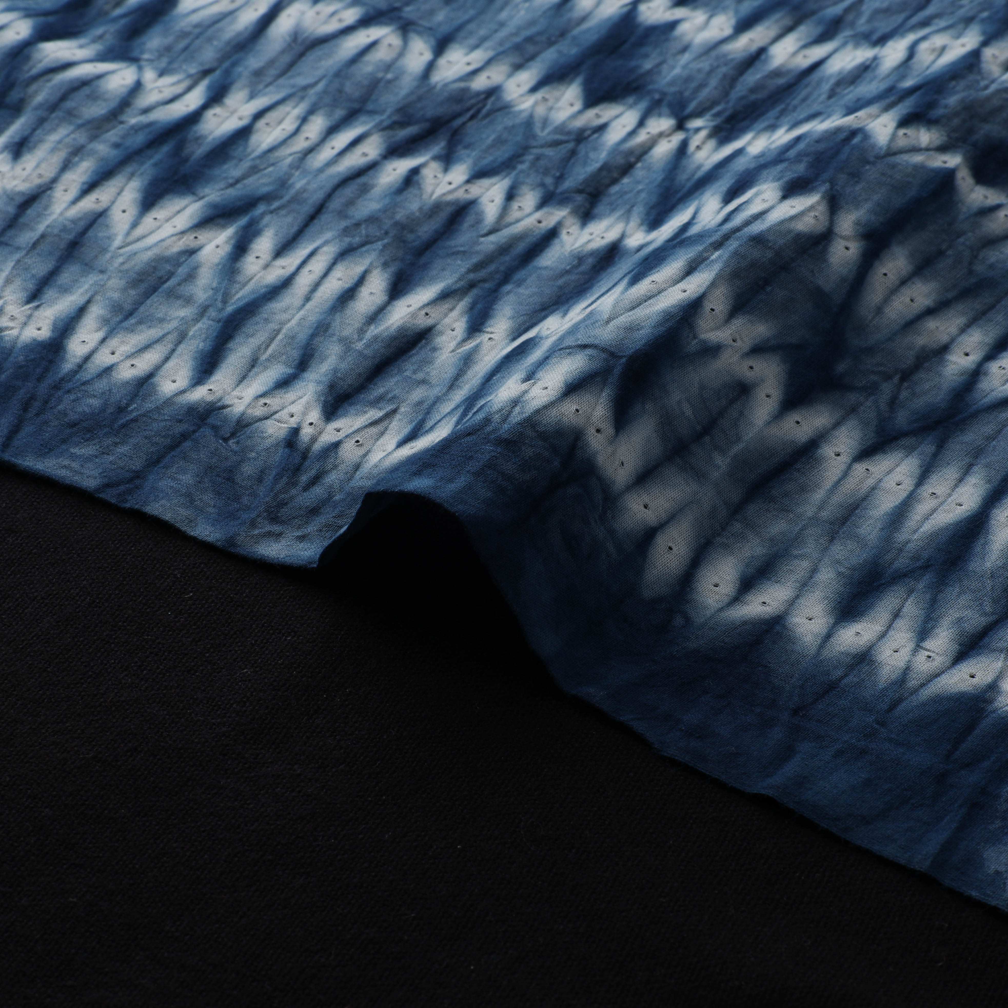 Blue - Shibori Tie-Dye Pure Cotton Fabric 25 - Image 4