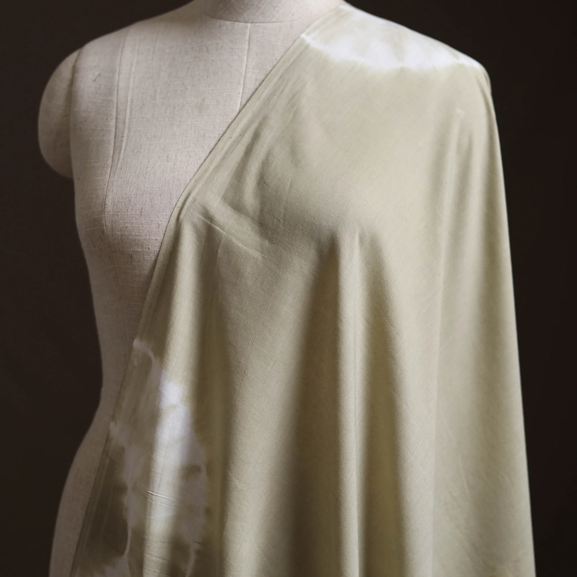 Beige - Shibori Tie-Dye Pure Mul Cotton Fabric 03 - Image 2