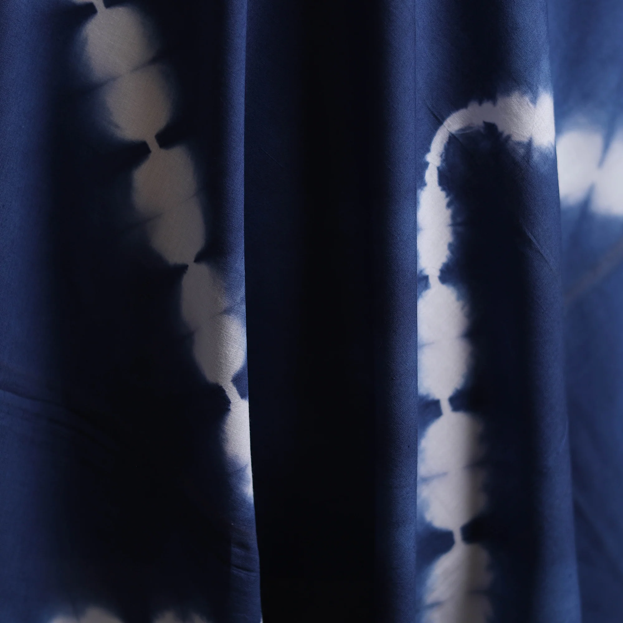 Blue - Shibori Tie-Dye Pure Mul Cotton Fabric 04 - Image 3