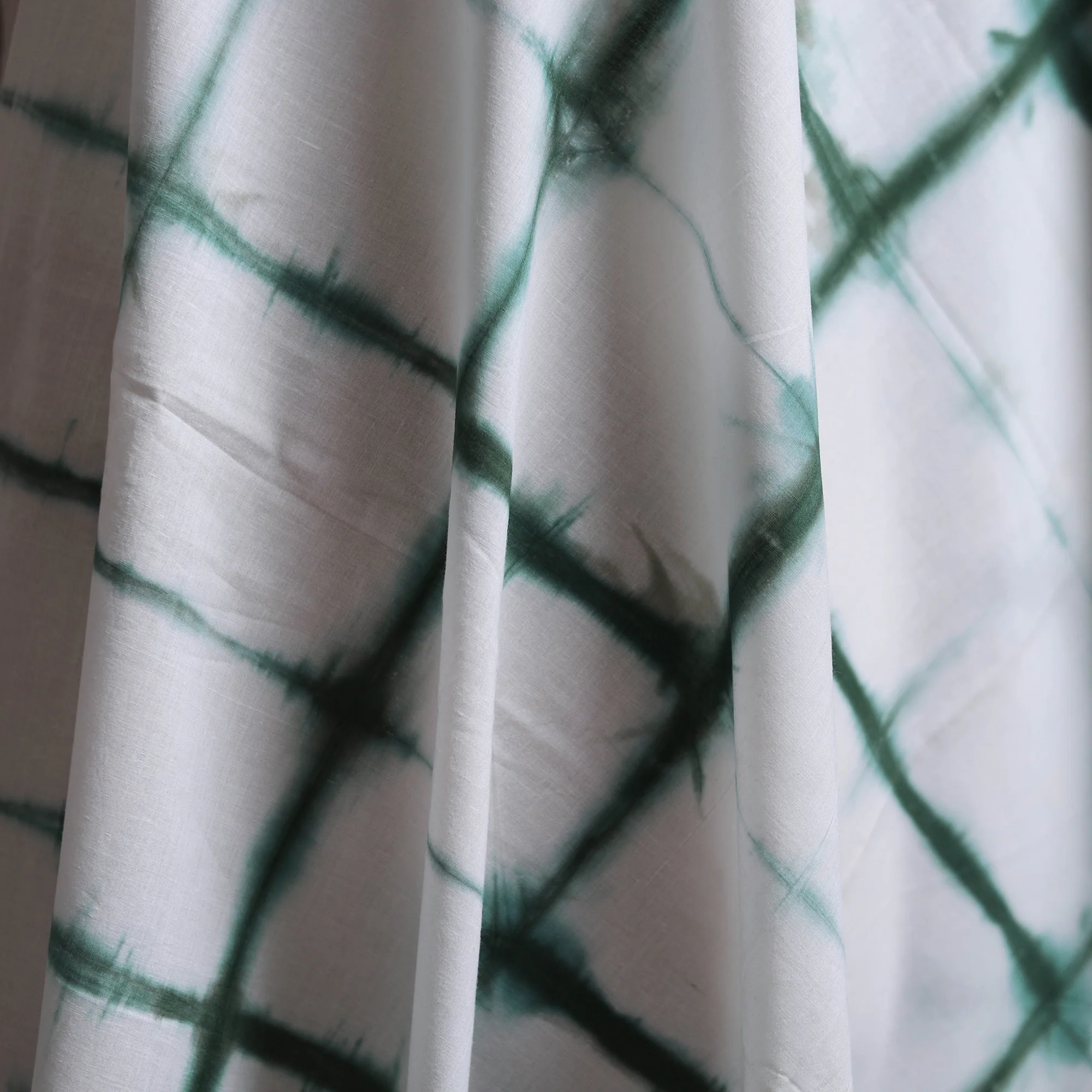 White - Shibori Tie-Dye Pure Mul Cotton Fabric 19 - Image 3