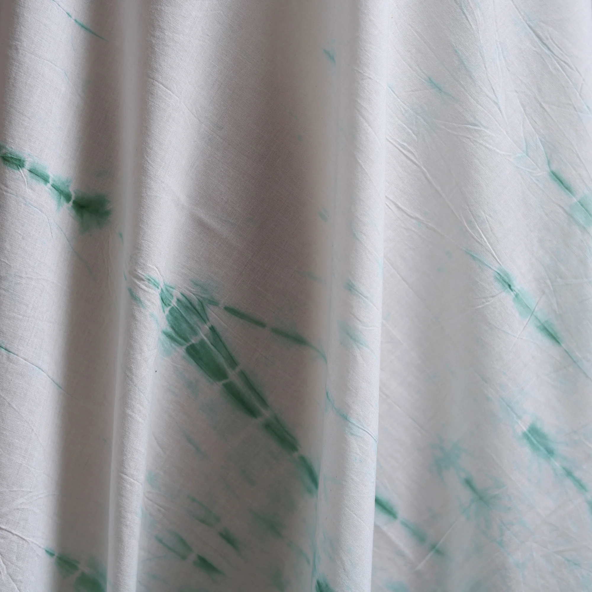 White - Shibori Tie-Dye Pure Mul Cotton Fabric 21 - Image 3