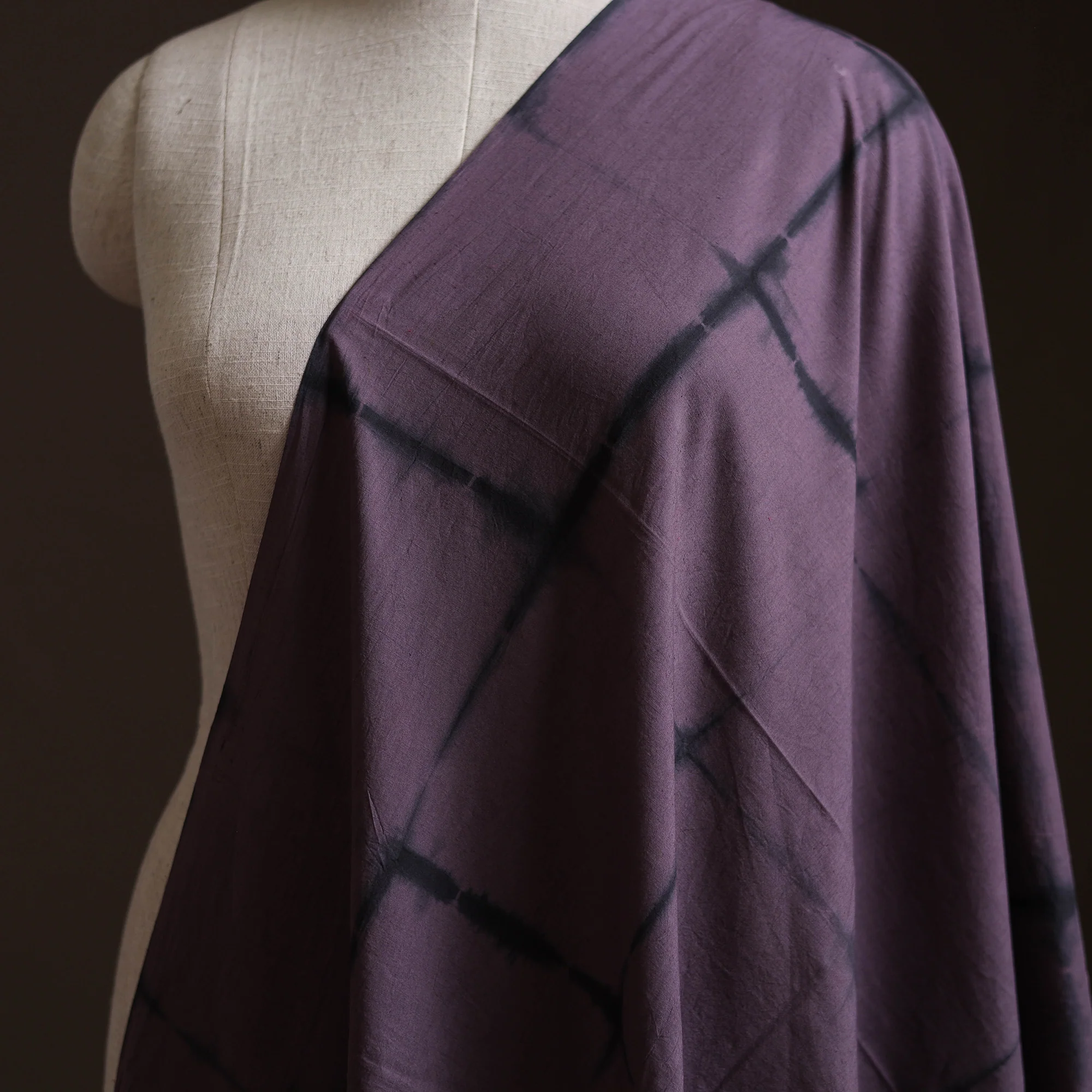 Purple - Shibori Tie-Dye Pure Mul Cotton Fabric 27 - Image 2