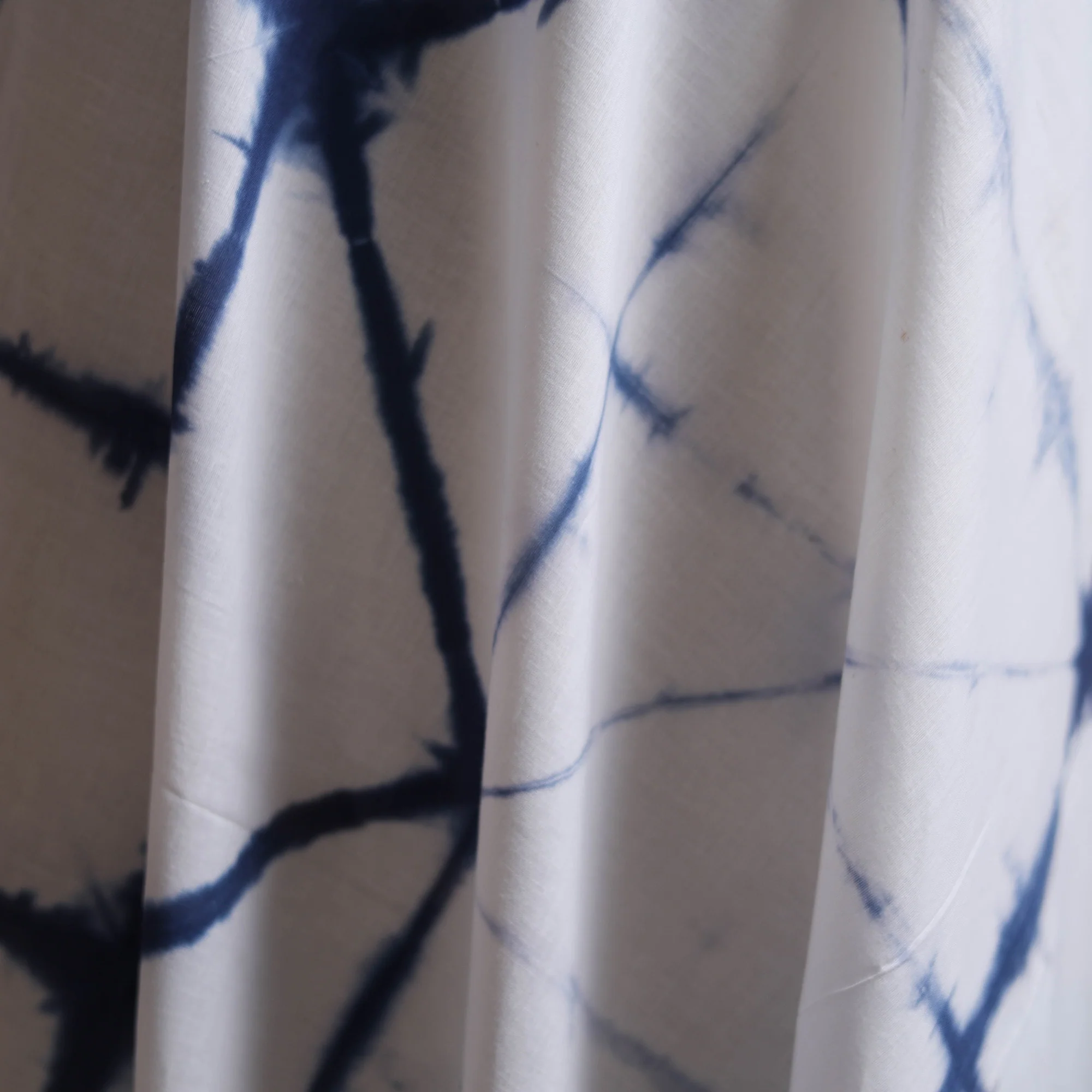 White - Shibori Tie-Dye Pure Mul Cotton Fabric 32 - Image 3
