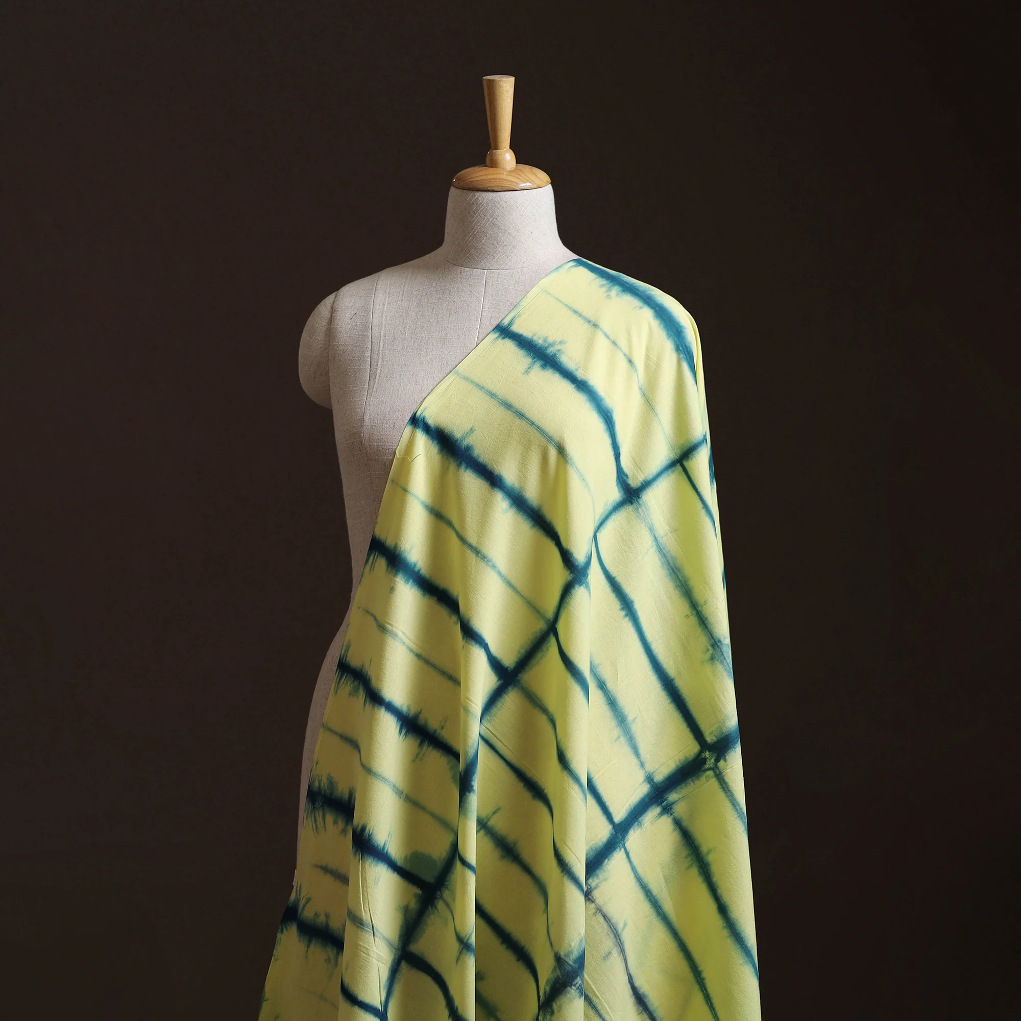 Yellow - Shibori Tie-Dye Pure Mul Cotton Fabric 35