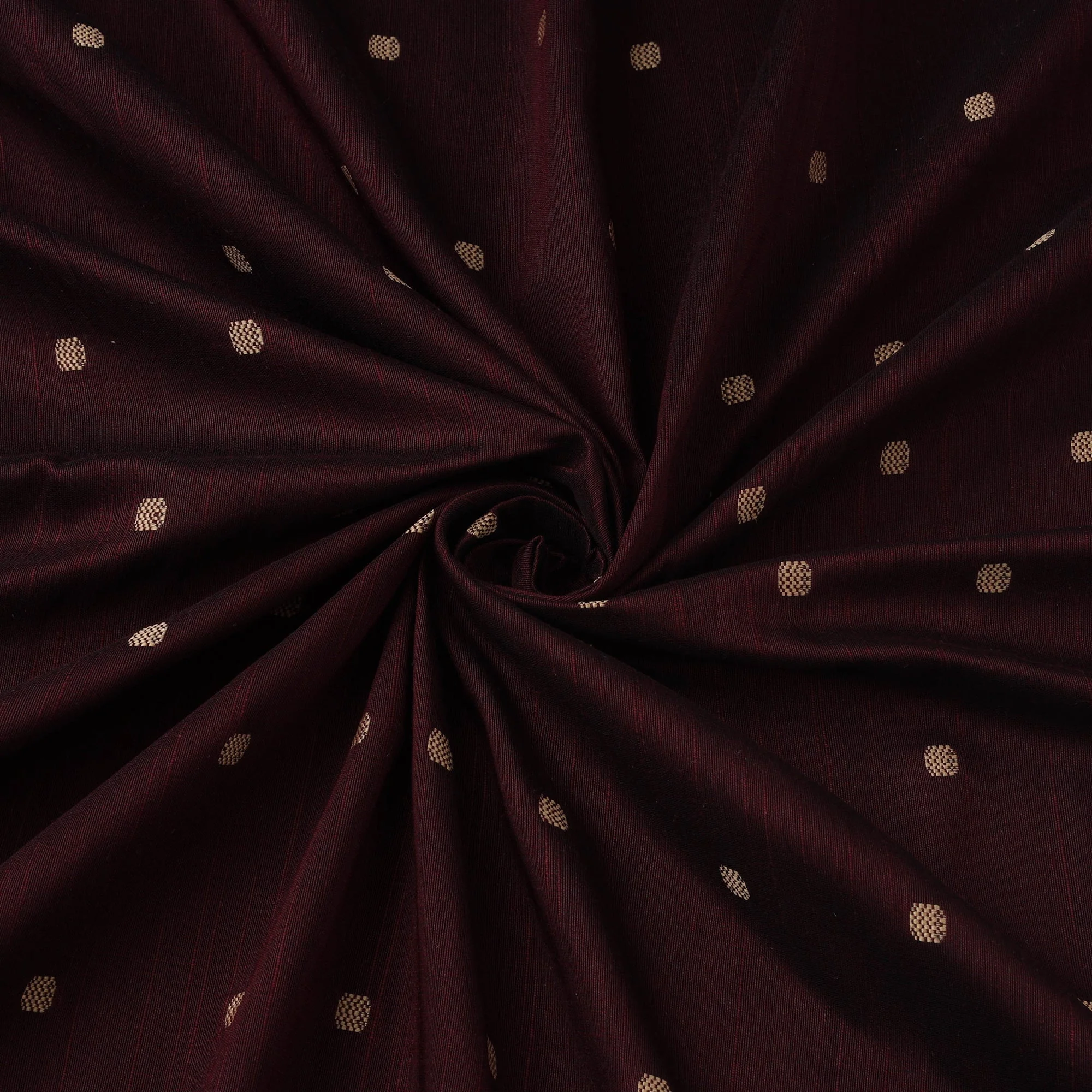Maroon - Spun Dupion Viscose Silk Buti Fabric 08 - Image 3