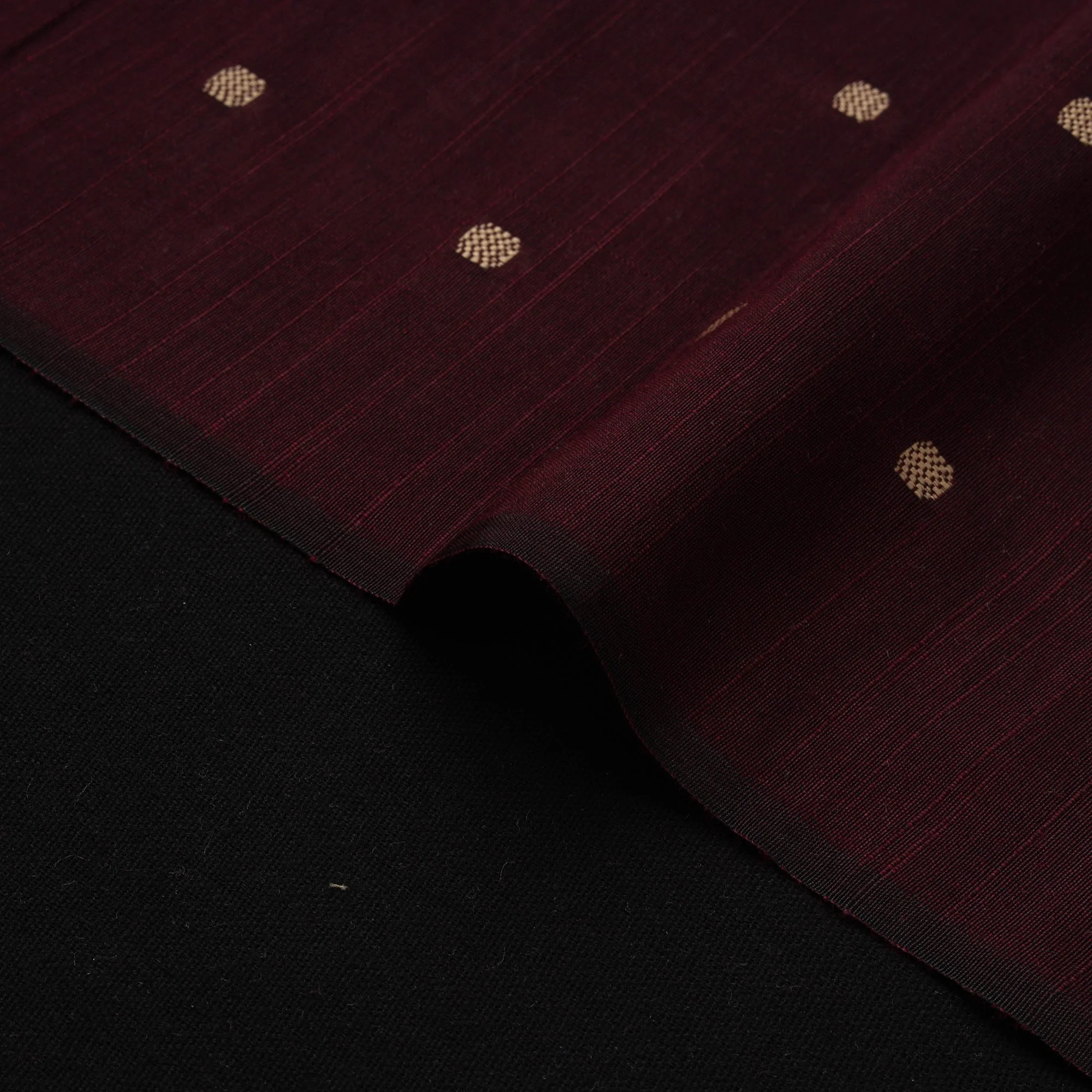 Maroon - Spun Dupion Viscose Silk Buti Fabric 08 - Image 4