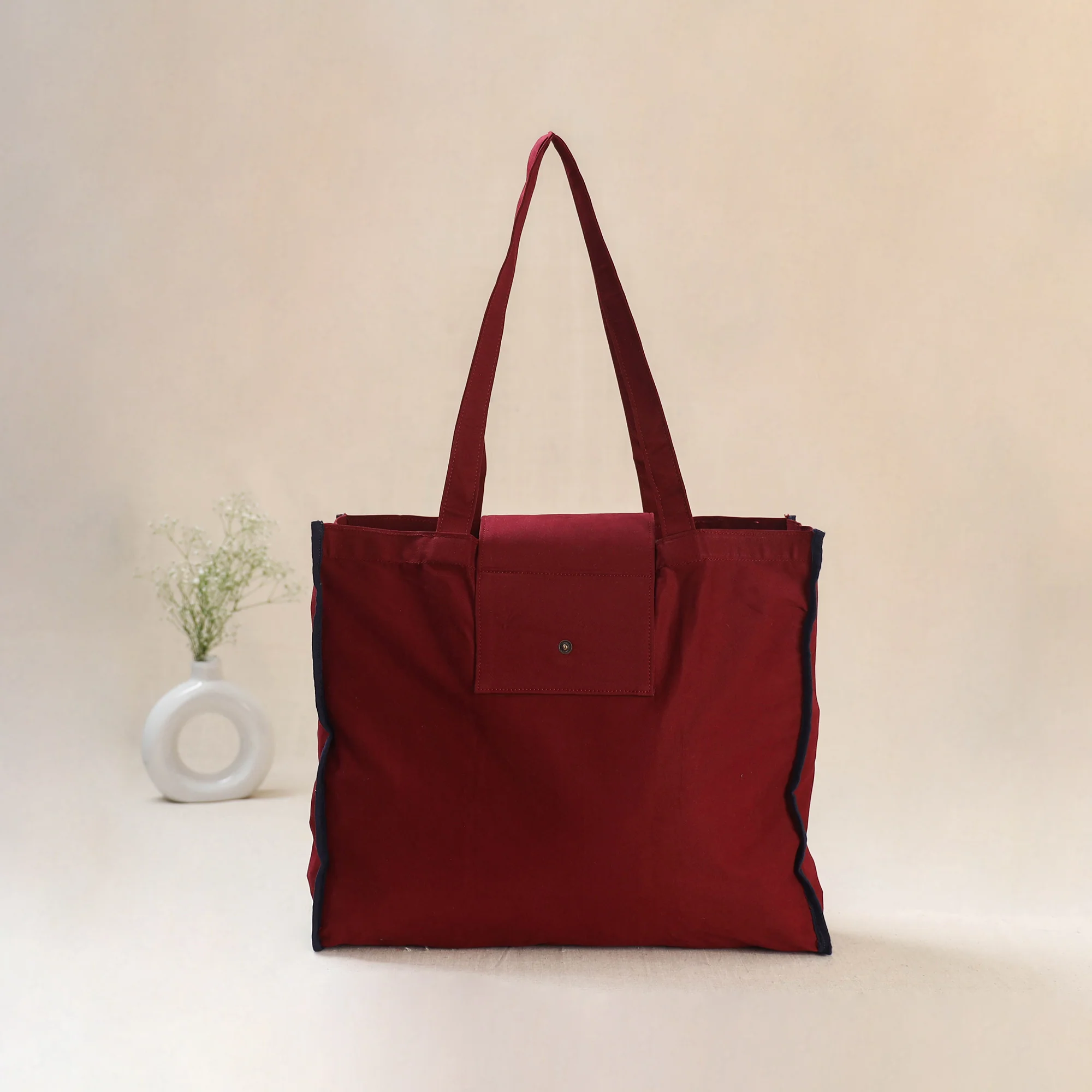 Red - Srikalahasti Handpainted Kalamkari Shoulder Bag 48 - Image 3