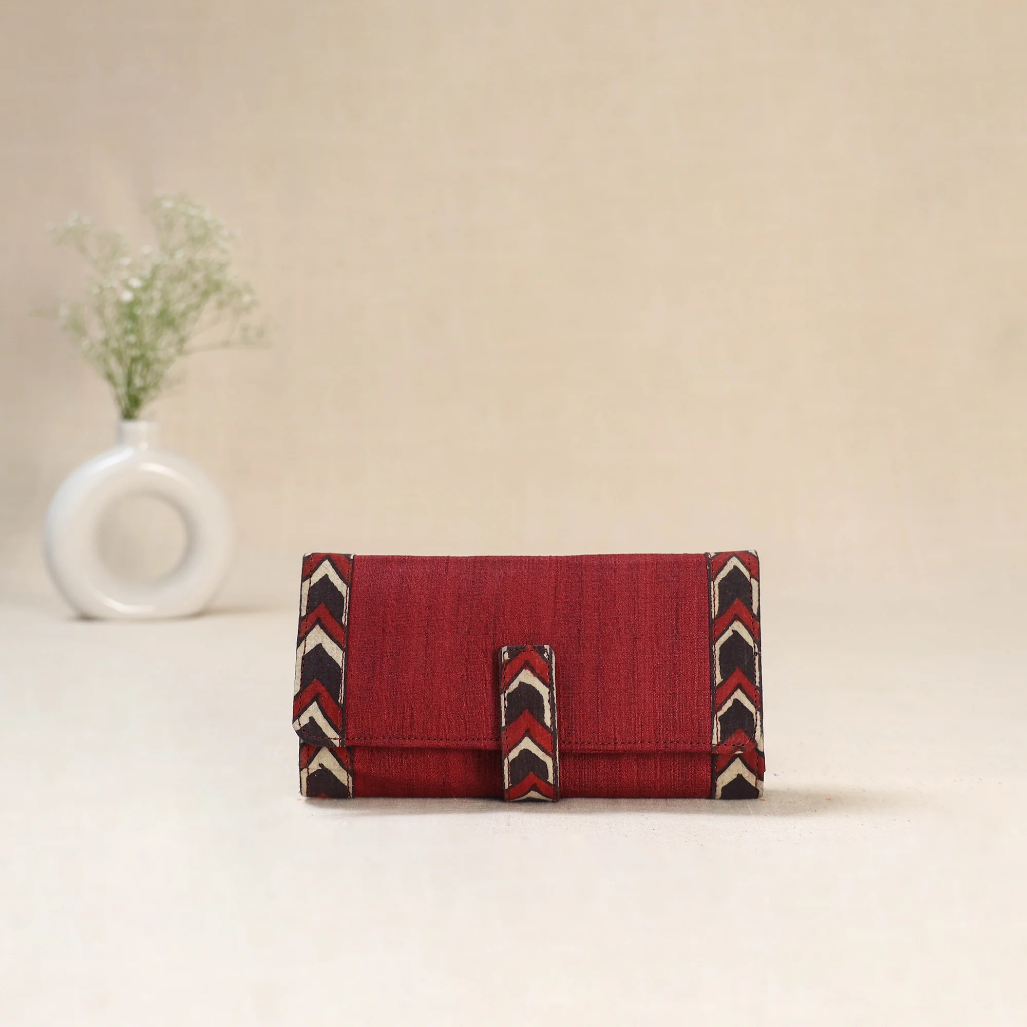 Red - Srikalahasti Kalamkari Handpainted Clutch / Wallet 69