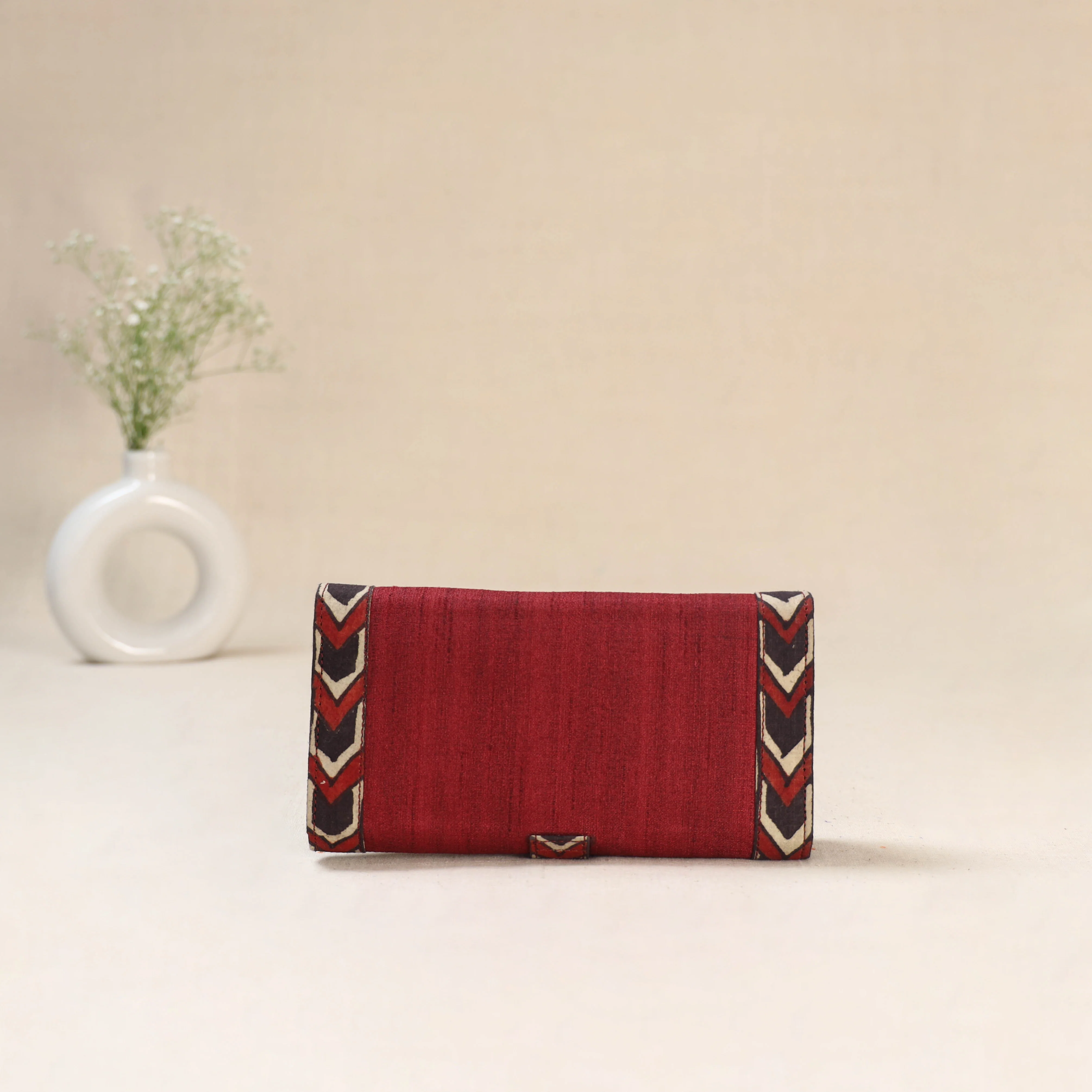 Red - Srikalahasti Kalamkari Handpainted Clutch / Wallet 69 - Image 3