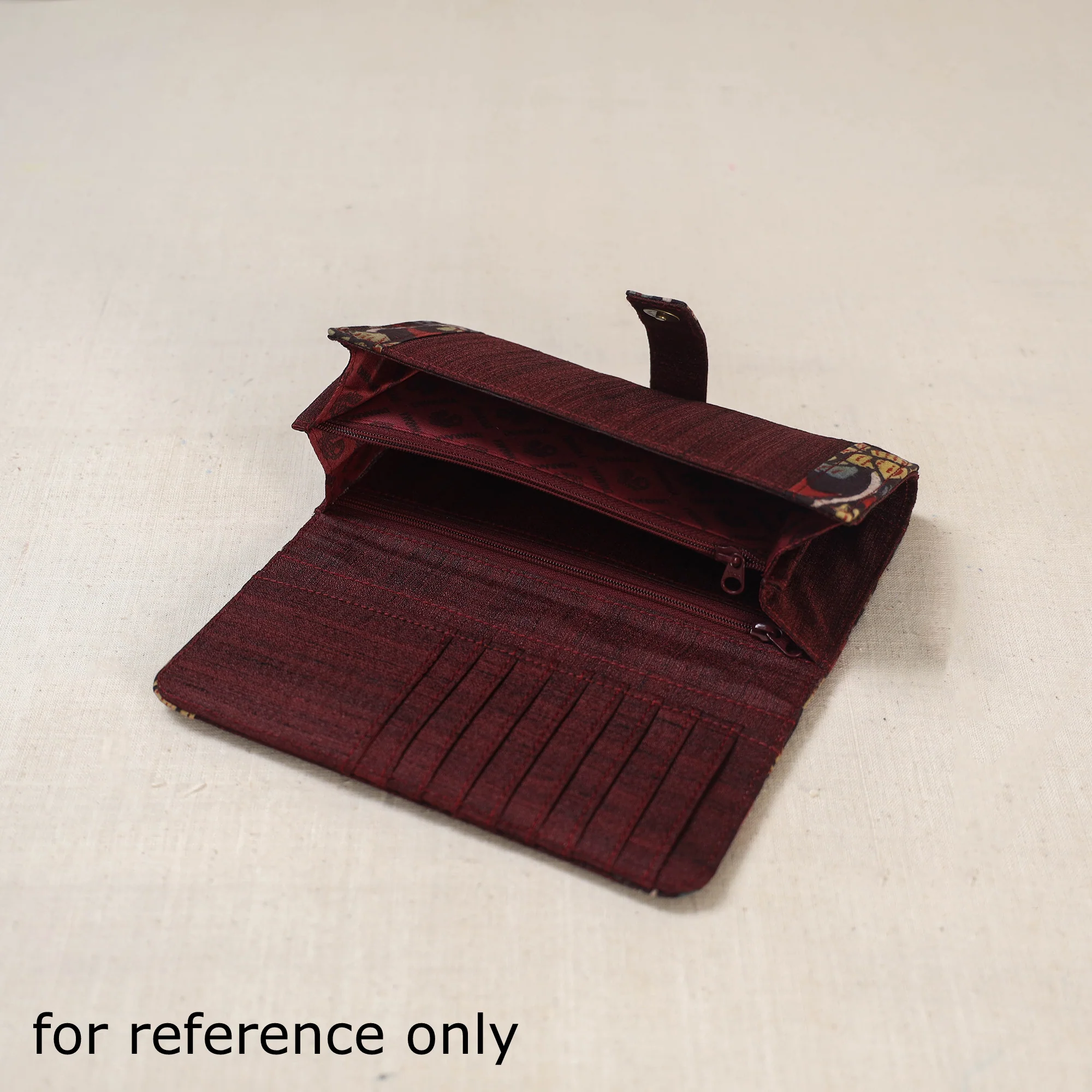 Maroon - Srikalahasti Kalamkari Handpainted Clutch / Wallet 71 - Image 4