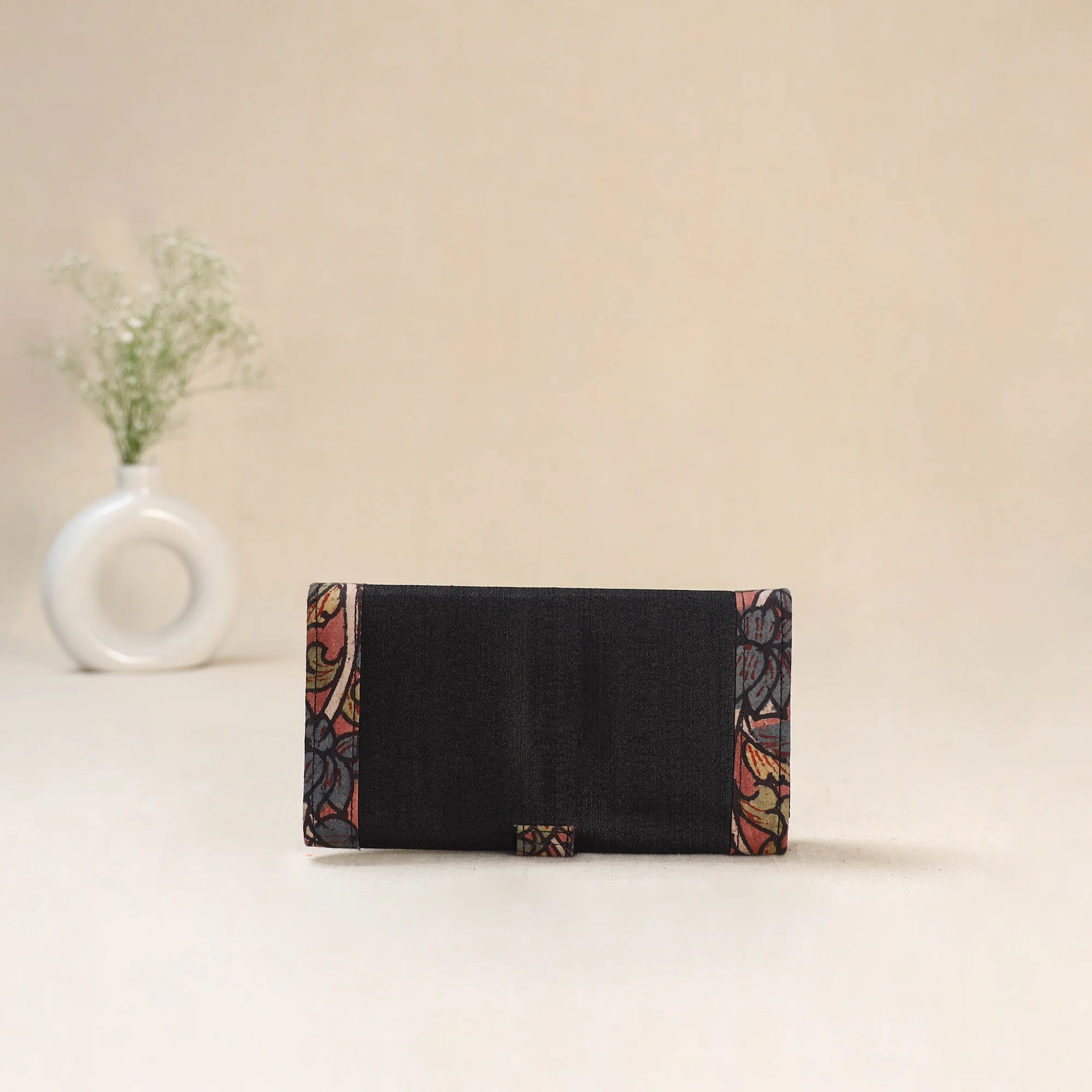 Black - Srikalahasti Kalamkari Handpainted Clutch / Wallet 82 - Image 3