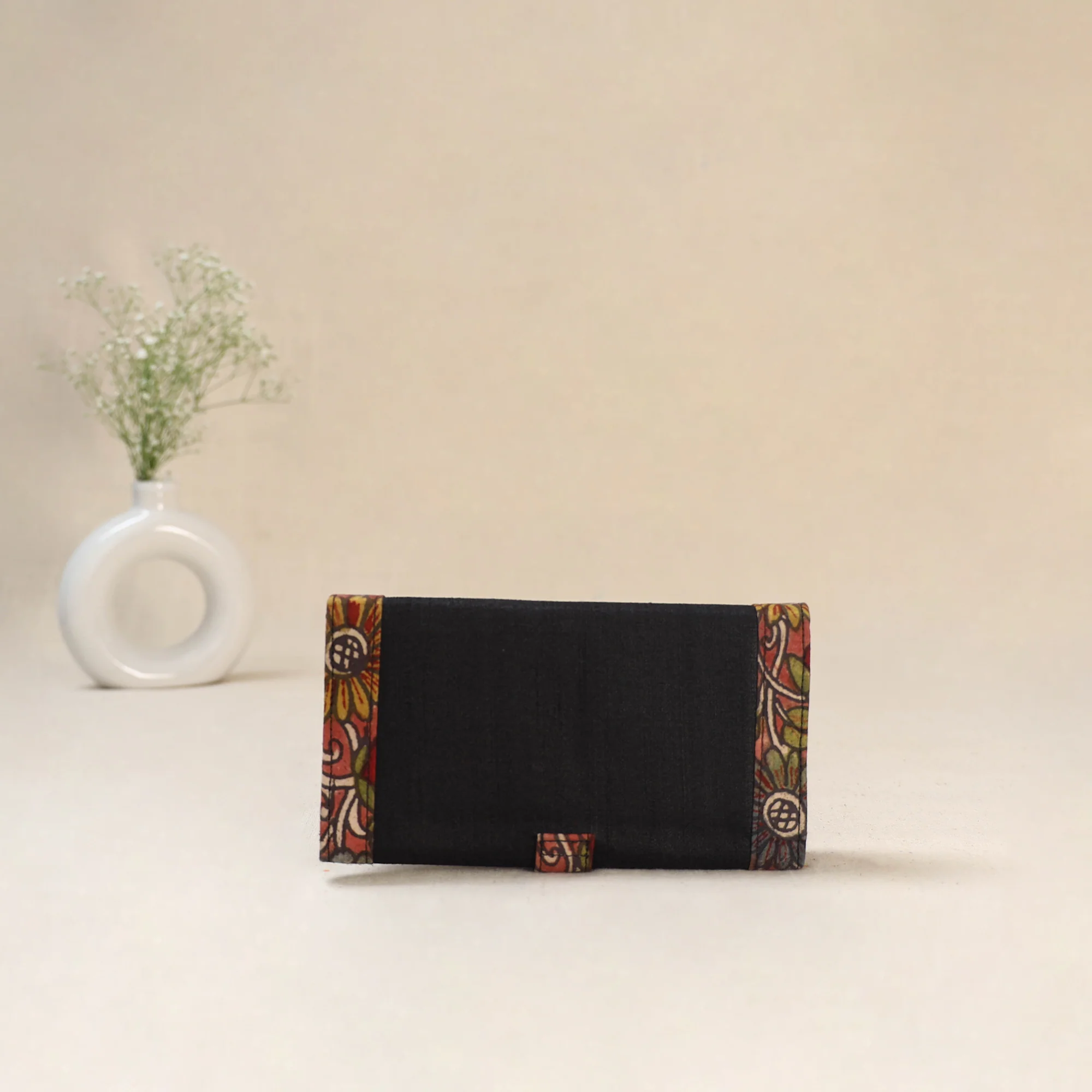 Black - Srikalahasti Kalamkari Handpainted Clutch / Wallet 86 - Image 3
