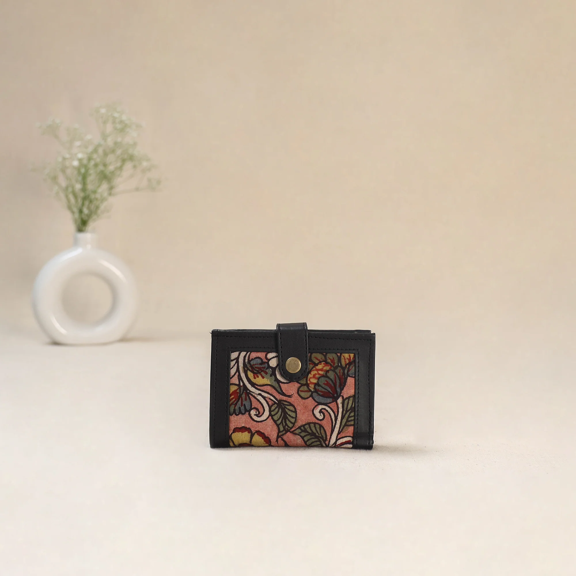 Pink - Srikalahasti Kalamkari Handpainted Wallet 88