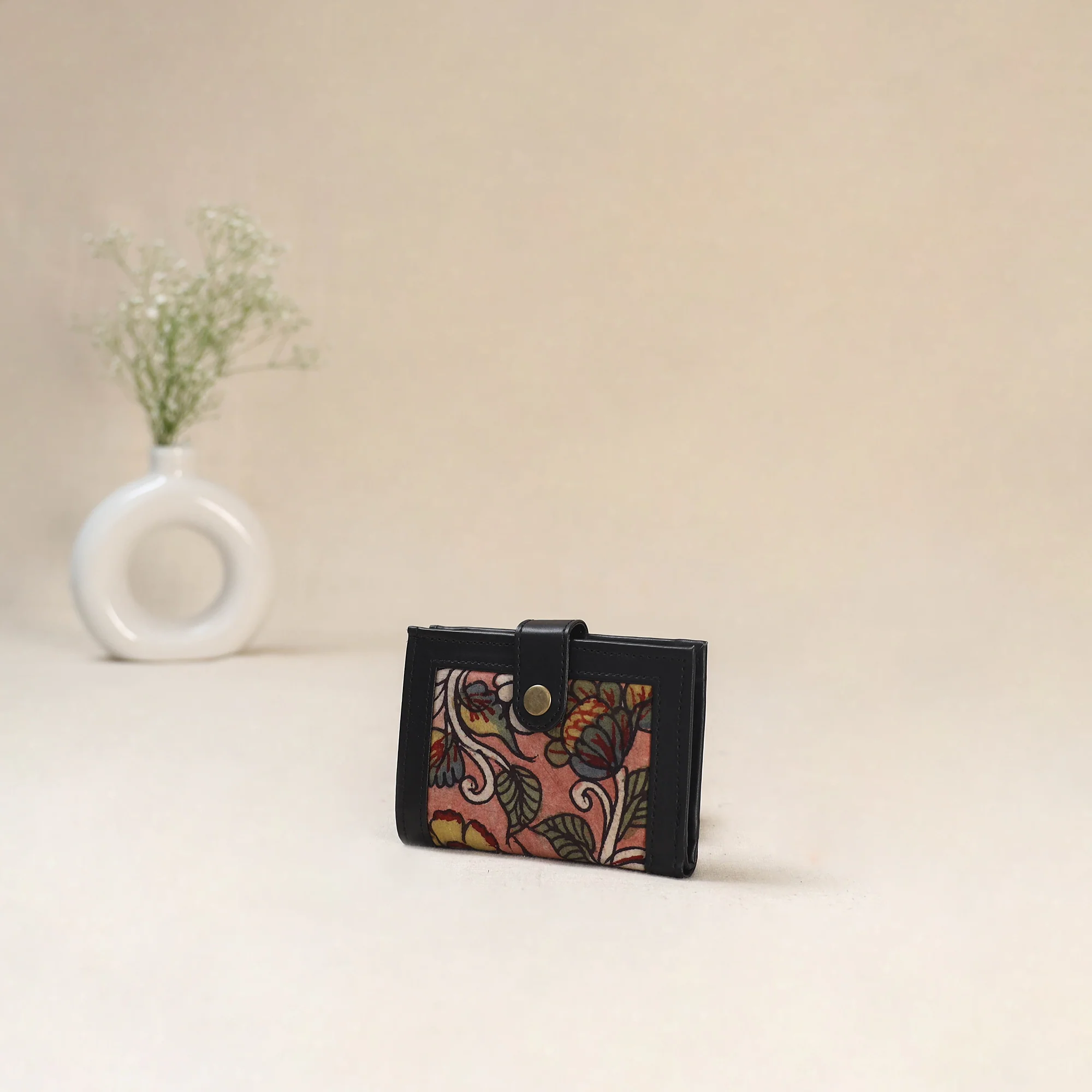 Pink - Srikalahasti Kalamkari Handpainted Wallet 88 - Image 2