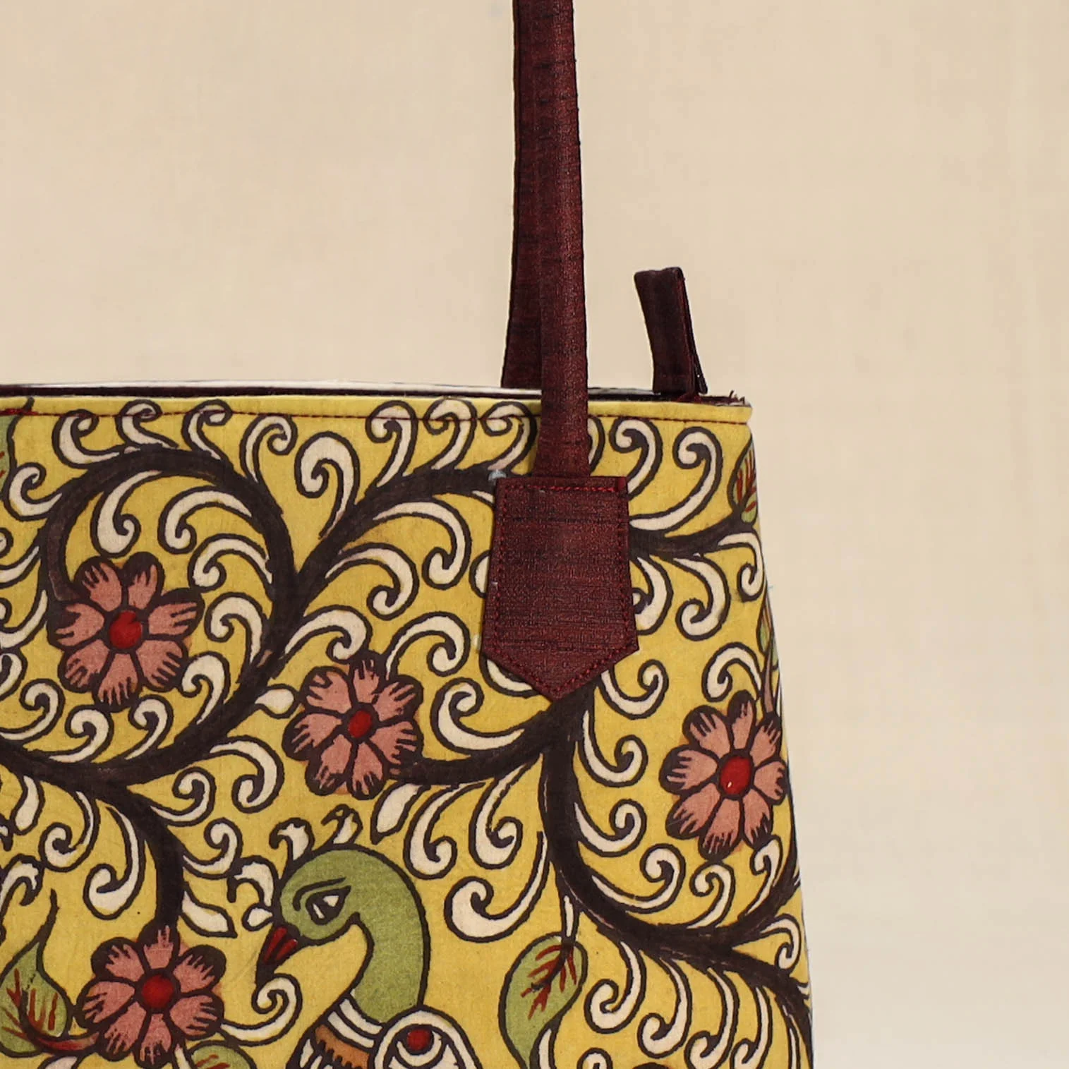Multicolor - Srikalahasti Kalamkari Handpainted Shoulder Bag 28 - Image 3