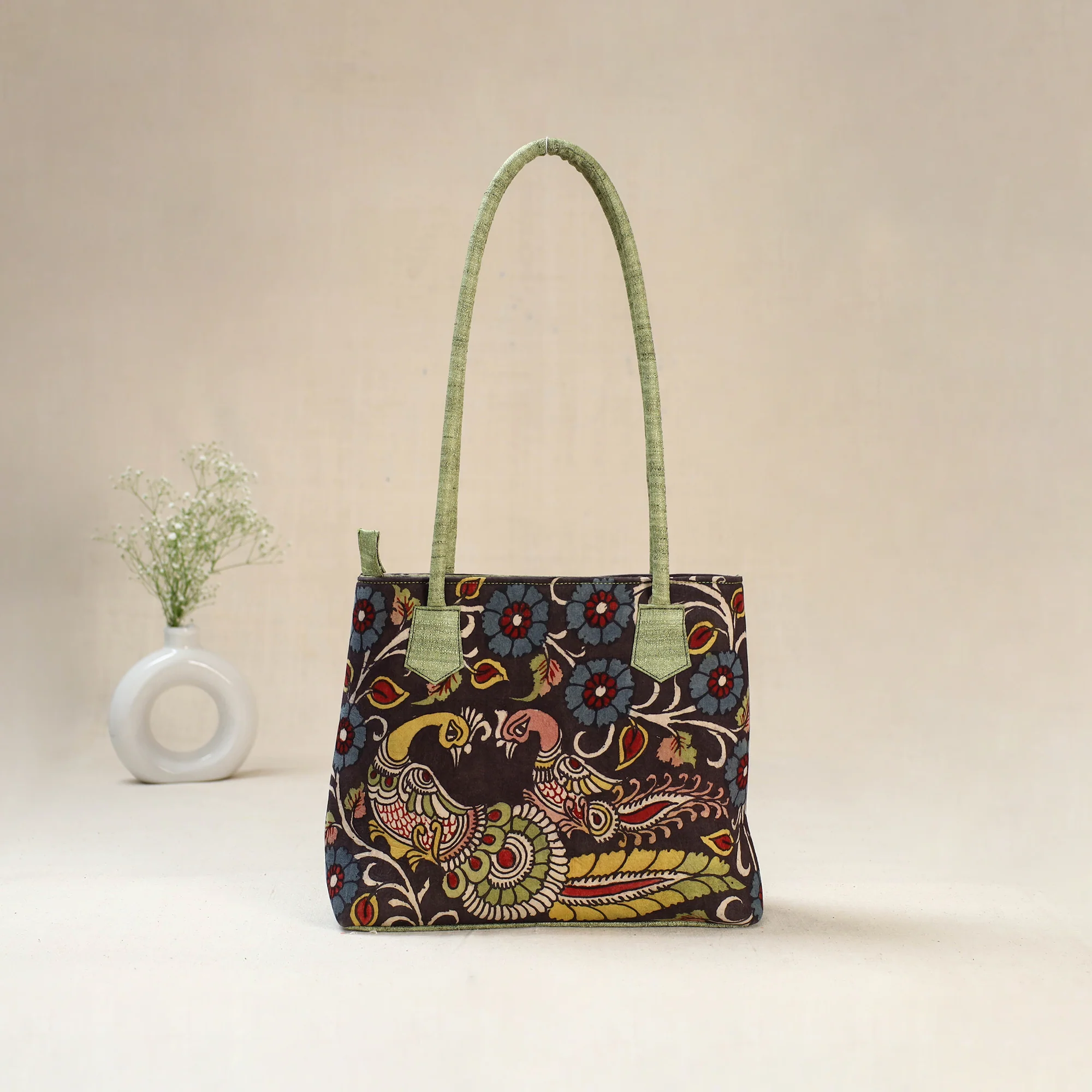 Multicolor - Srikalahasti Kalamkari Handpainted Shoulder Bag 31 - Image 2