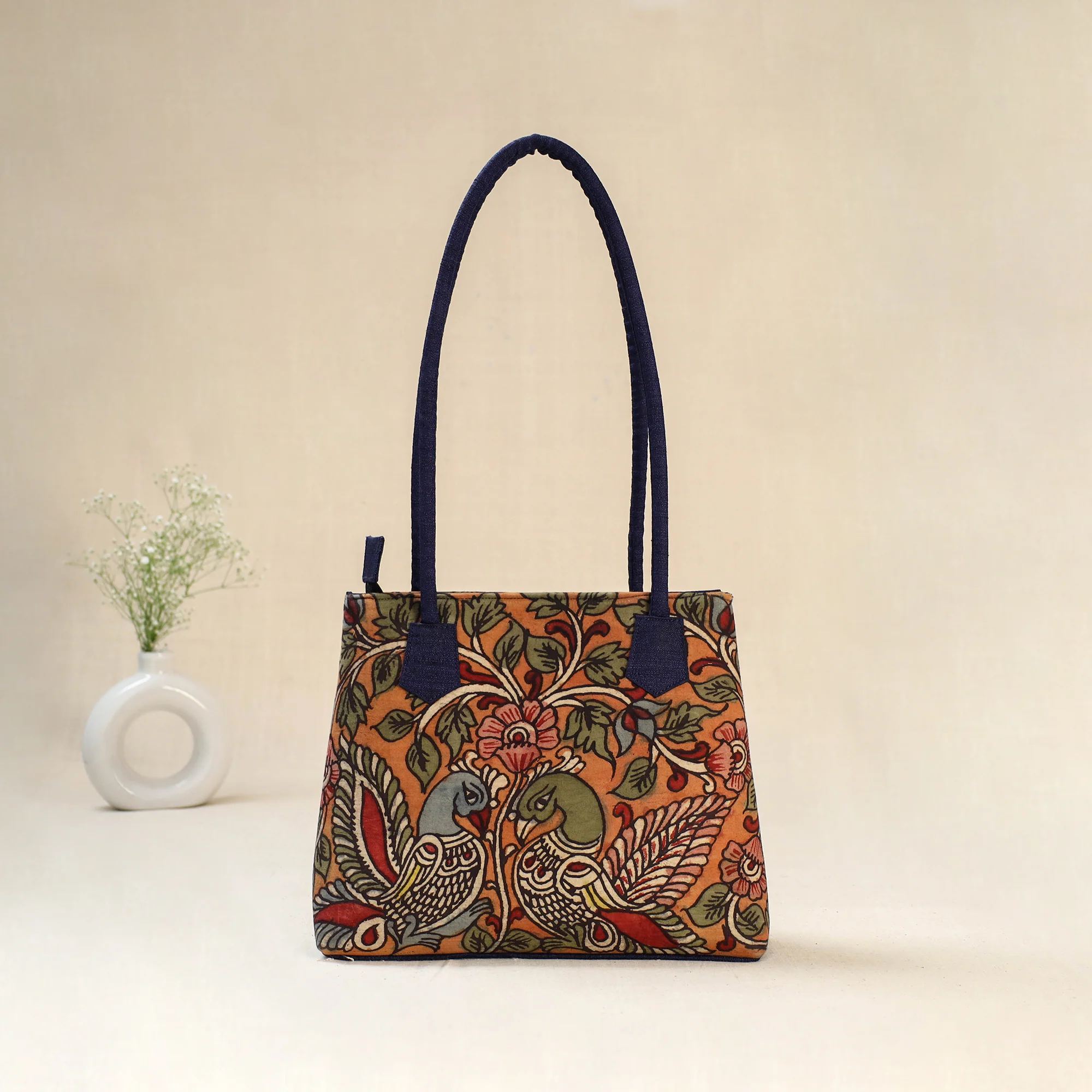 Multicolor - Srikalahasti Kalamkari Handpainted Shoulder Bag 33 - Image 2