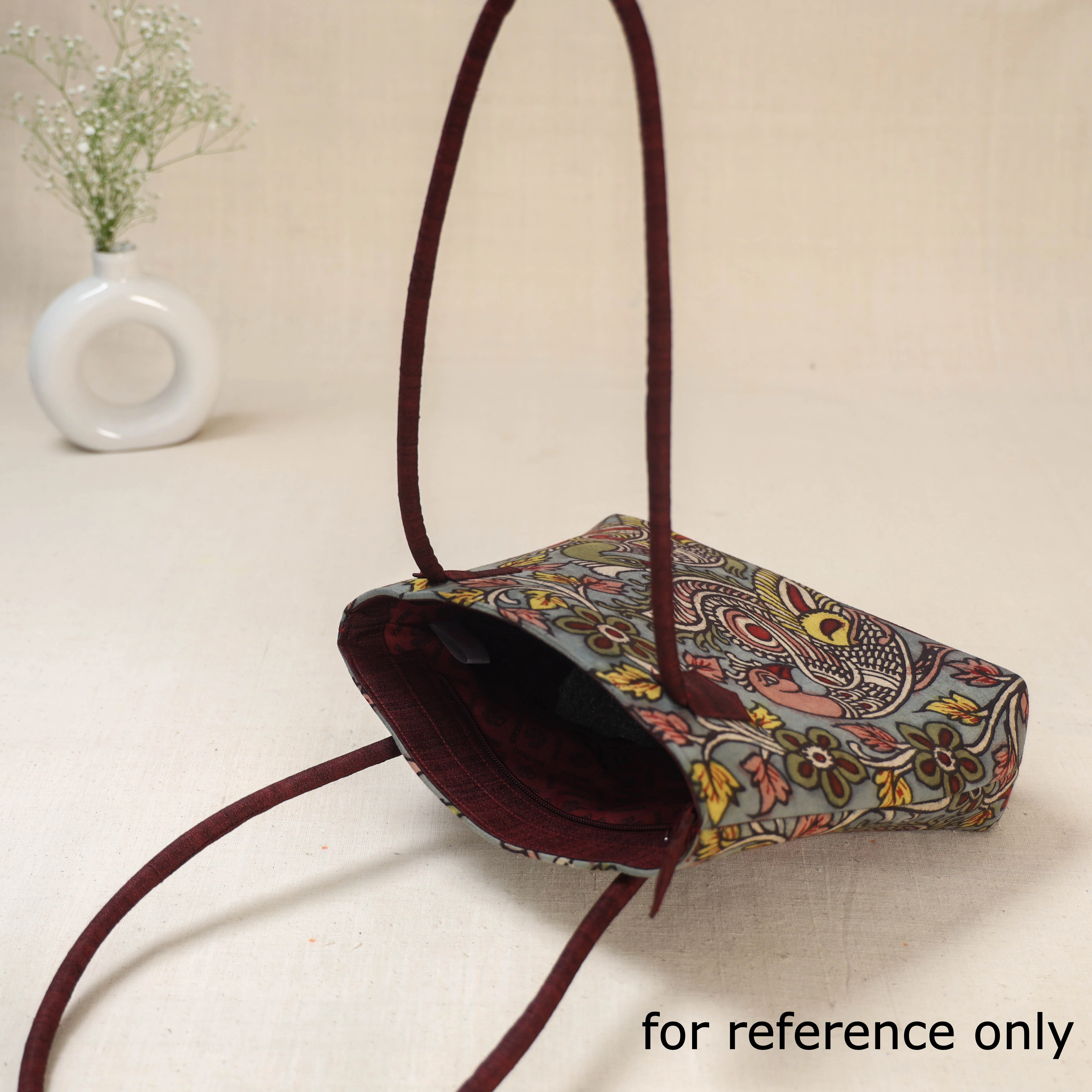 Multicolor - Srikalahasti Kalamkari Handpainted Shoulder Bag 39 - Image 4