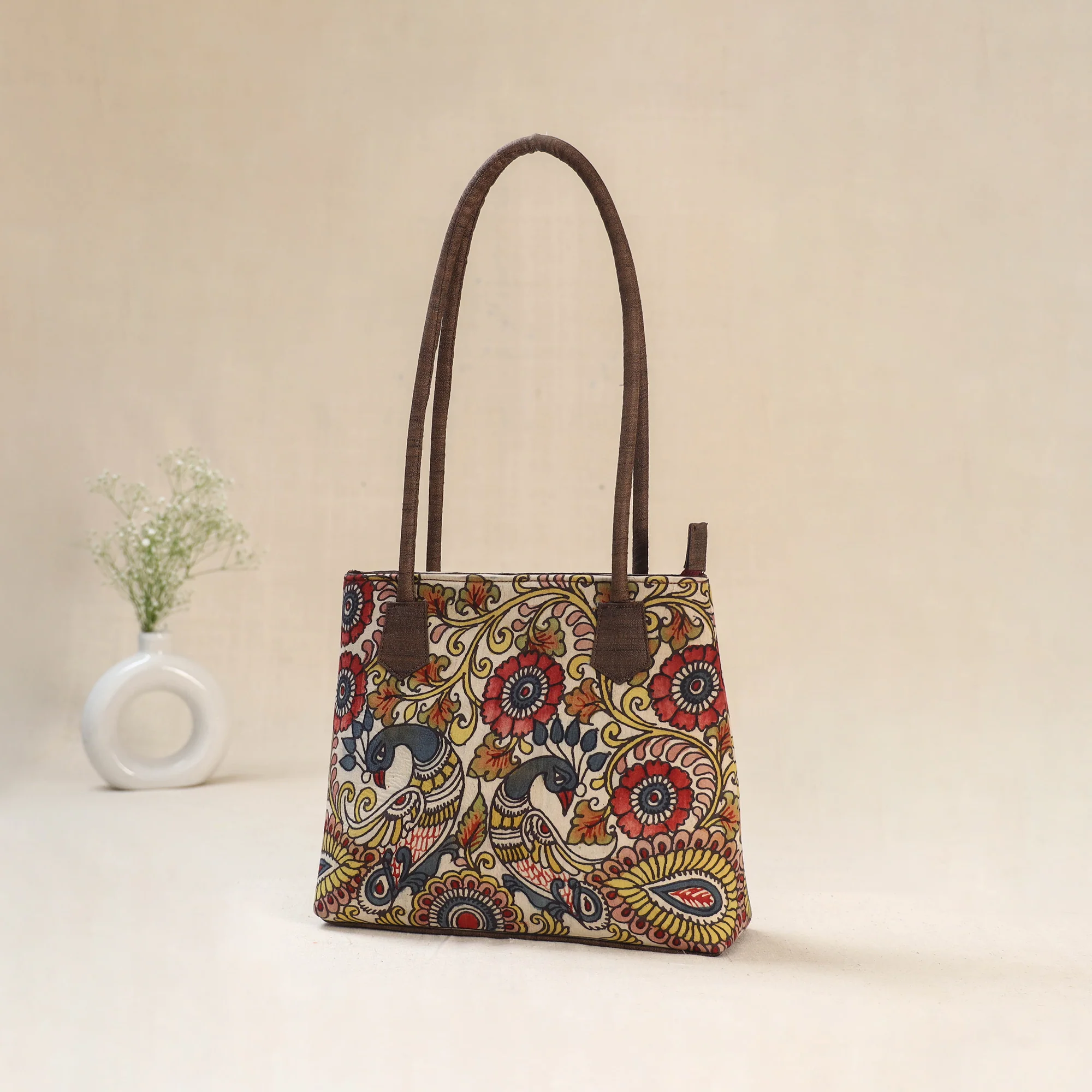 Multicolor - Srikalahasti Kalamkari Handpainted Shoulder Bag 40