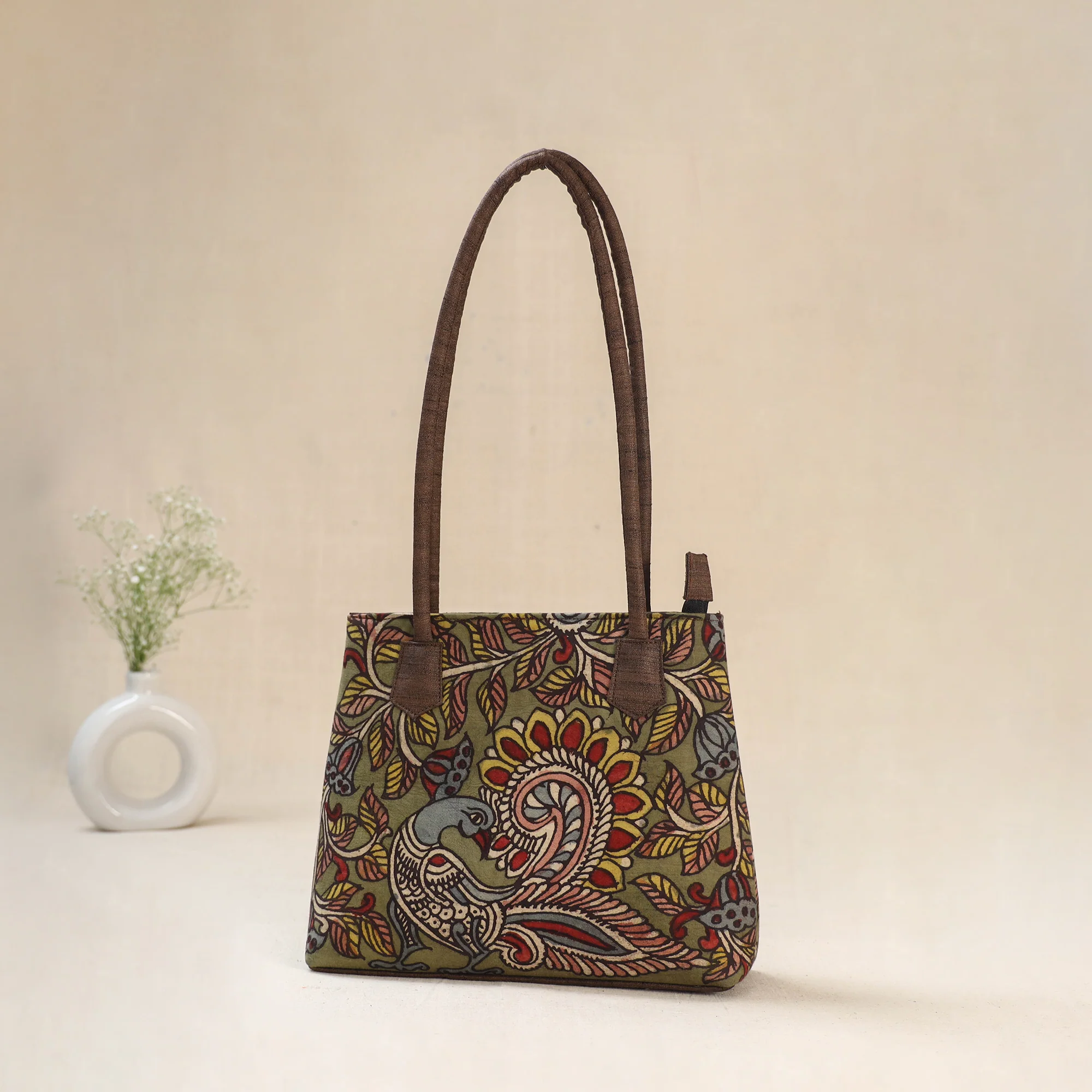 Multicolor - Srikalahasti Kalamkari Handpainted Shoulder Bag 42