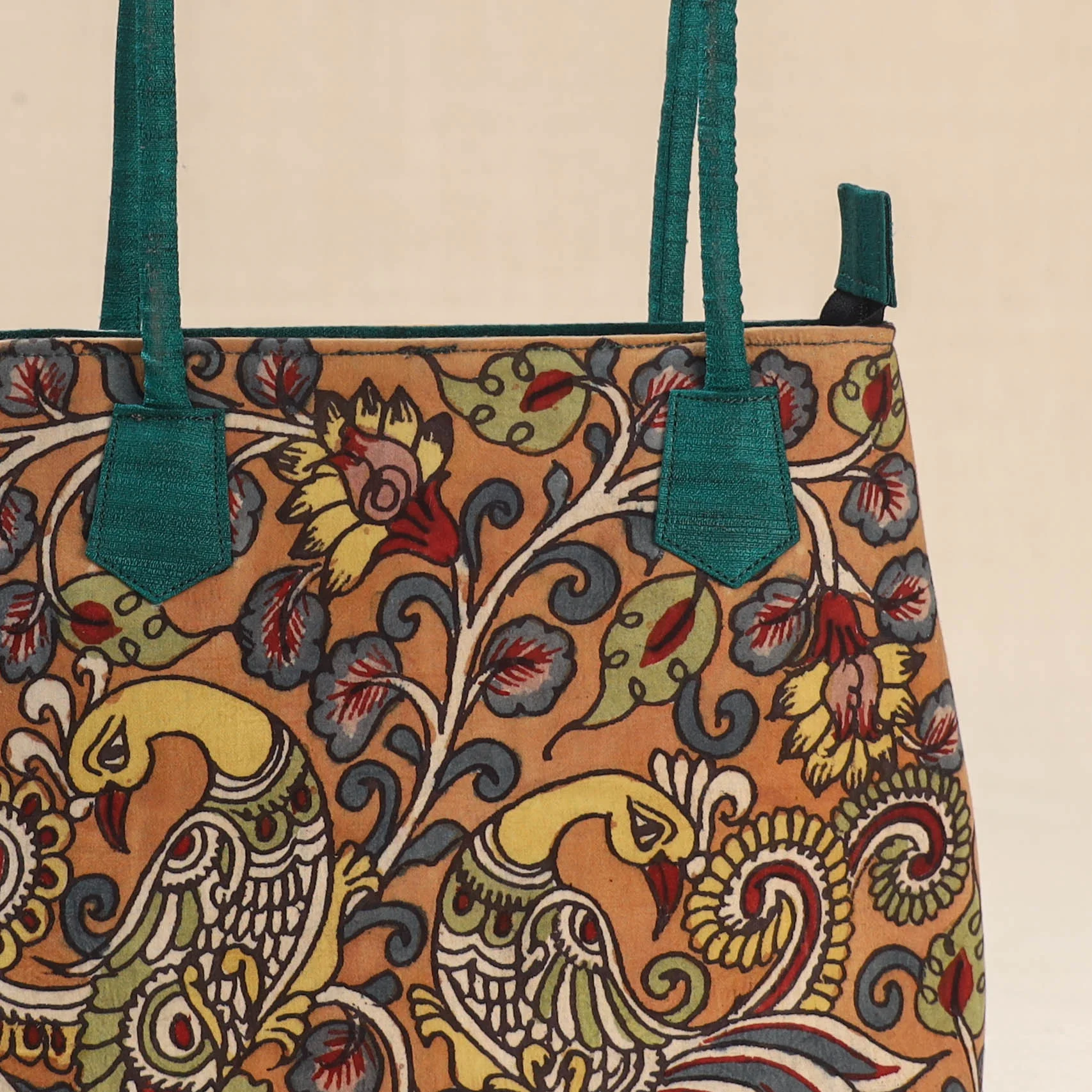Multicolor - Srikalahasti Kalamkari Handpainted Shoulder Bag 47 - Image 3
