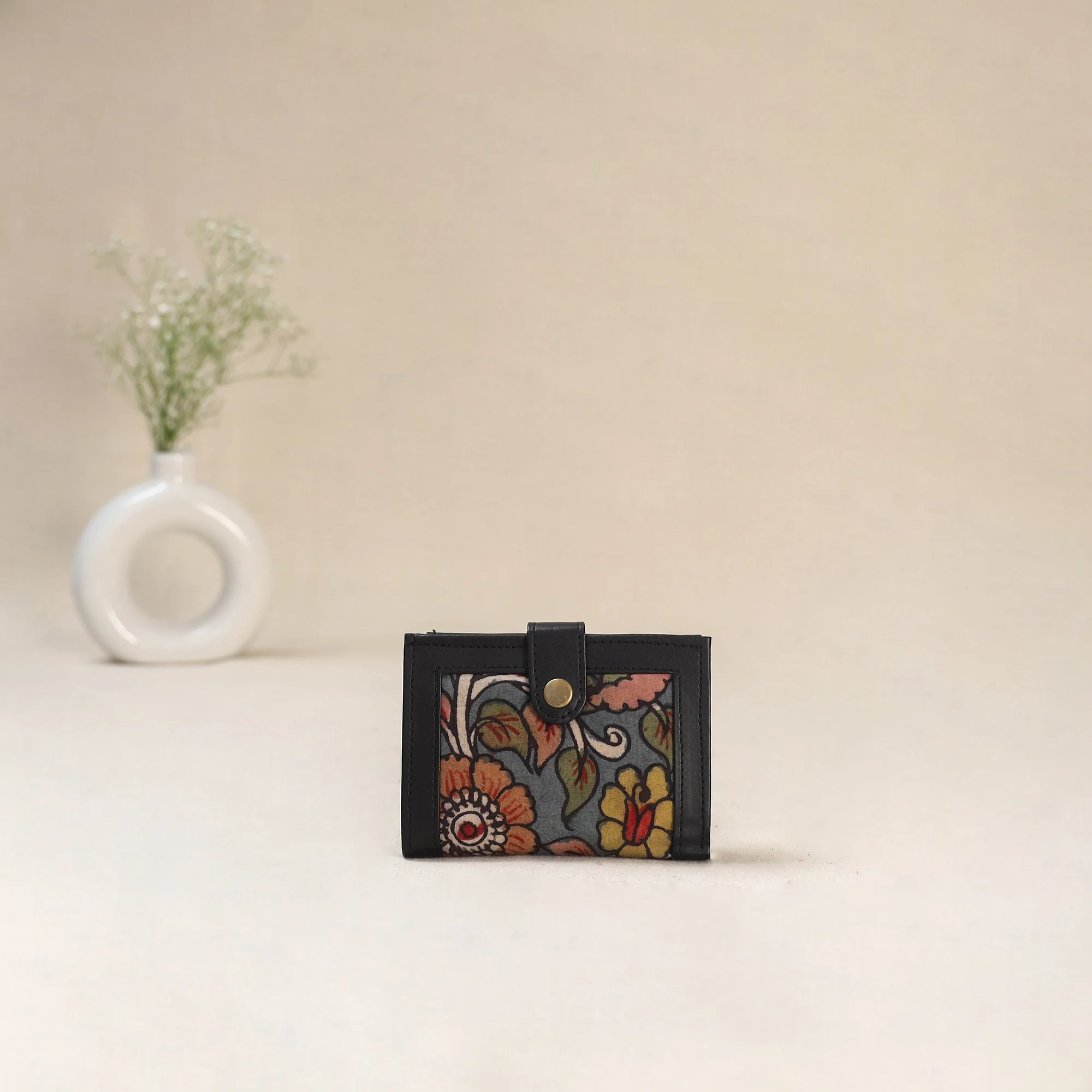 Blue - Srikalahasti Kalamkari Handpainted Wallet 100