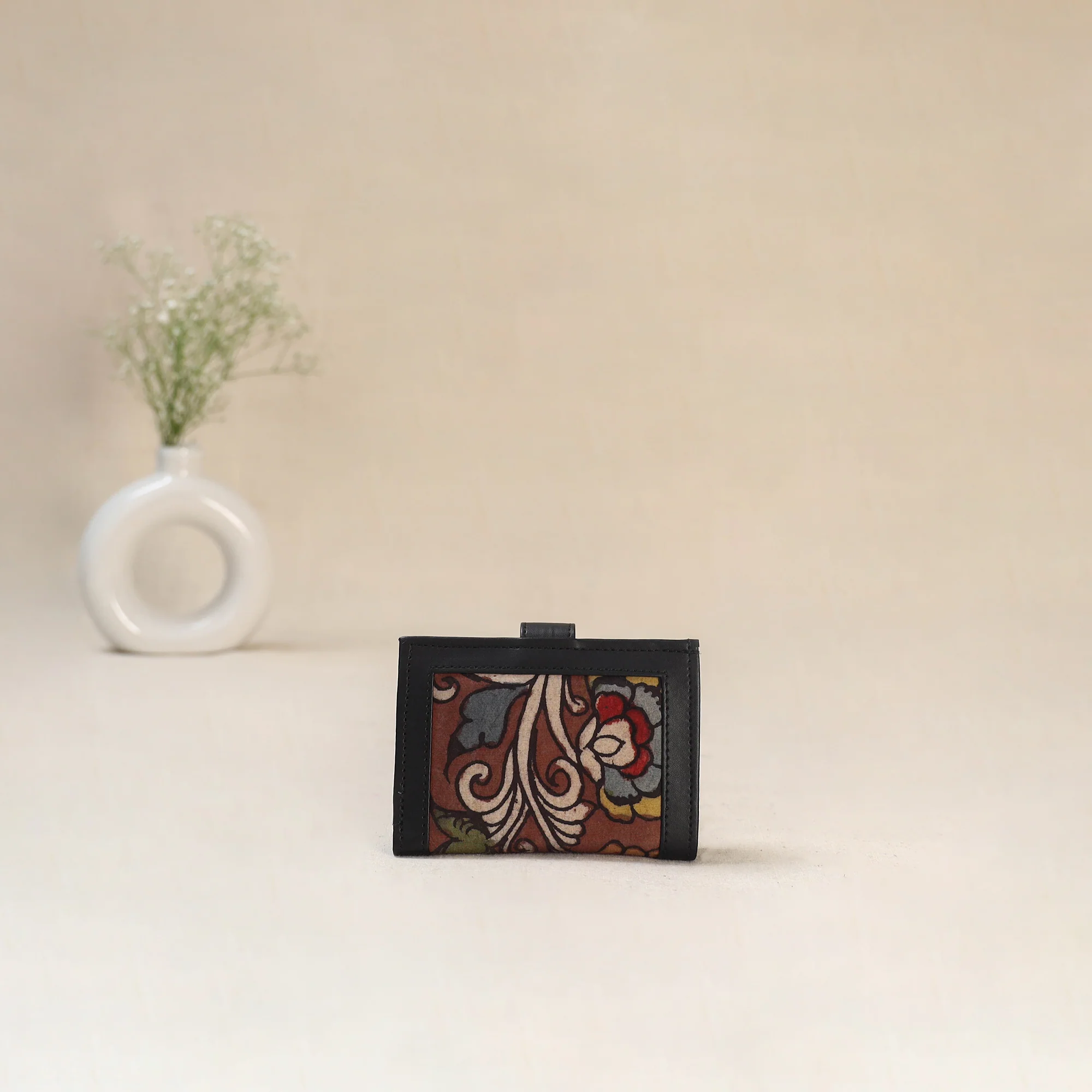 Brown - Srikalahasti Kalamkari Handpainted Wallet 111 - Image 3