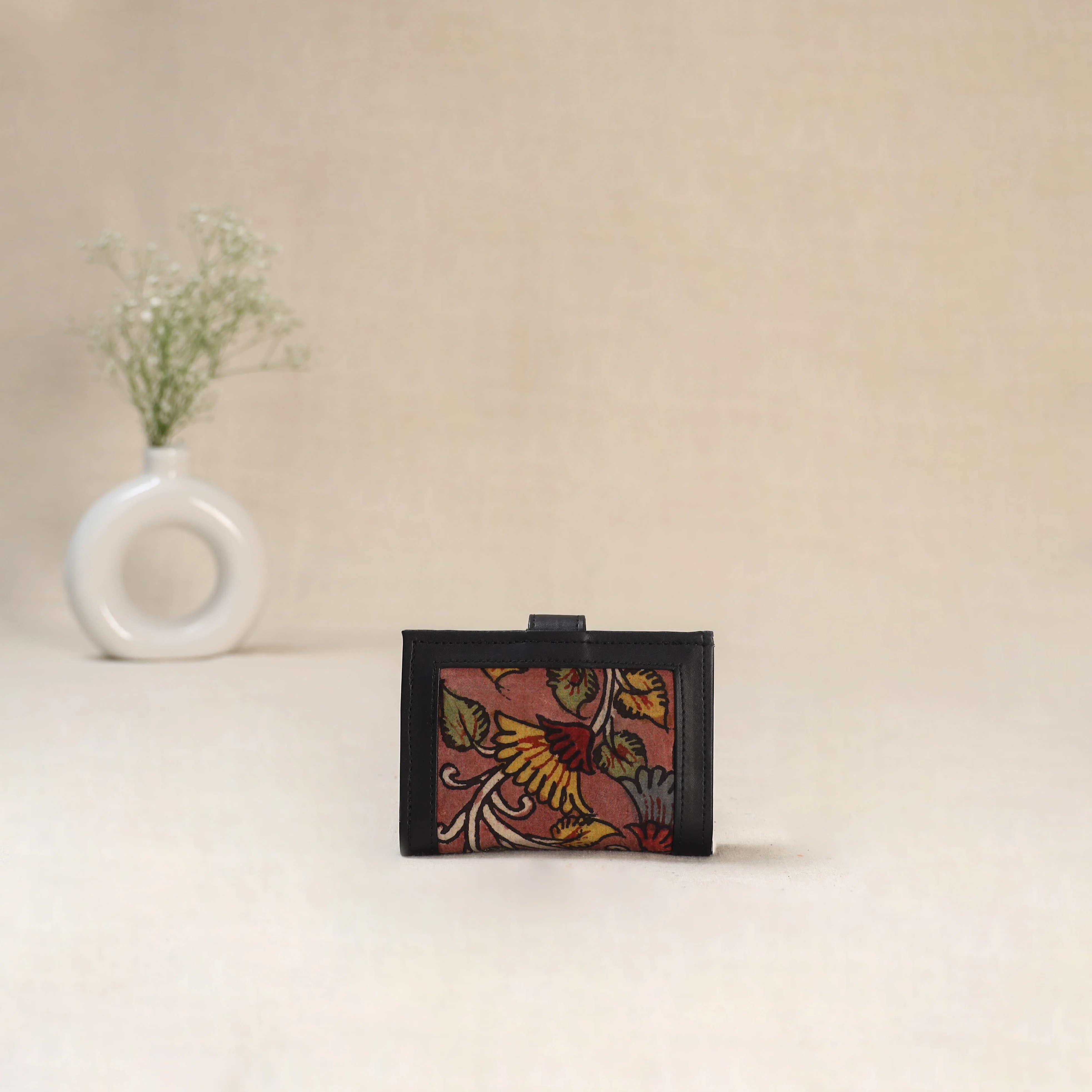 Pink - Srikalahasti Kalamkari Handpainted Wallet 94 - Image 3