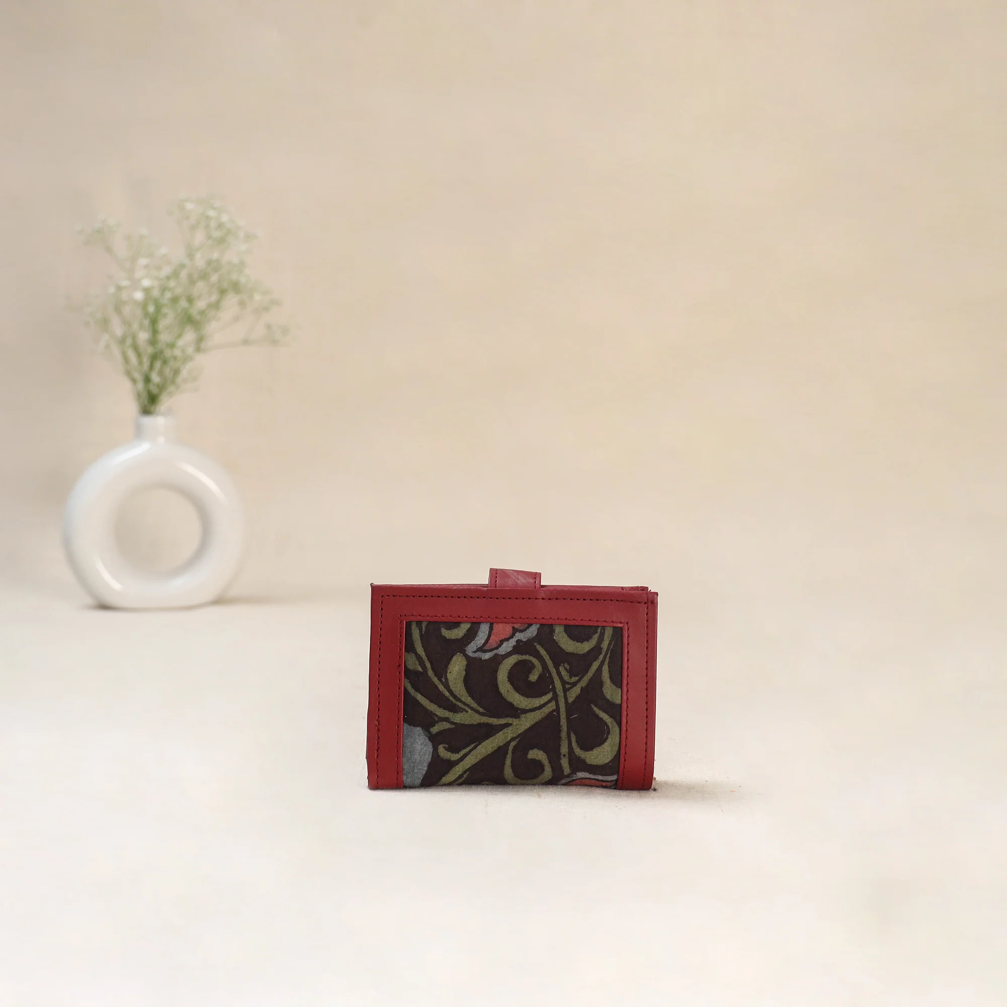 Black - Srikalahasti Kalamkari Handpainted Wallet 95 - Image 3