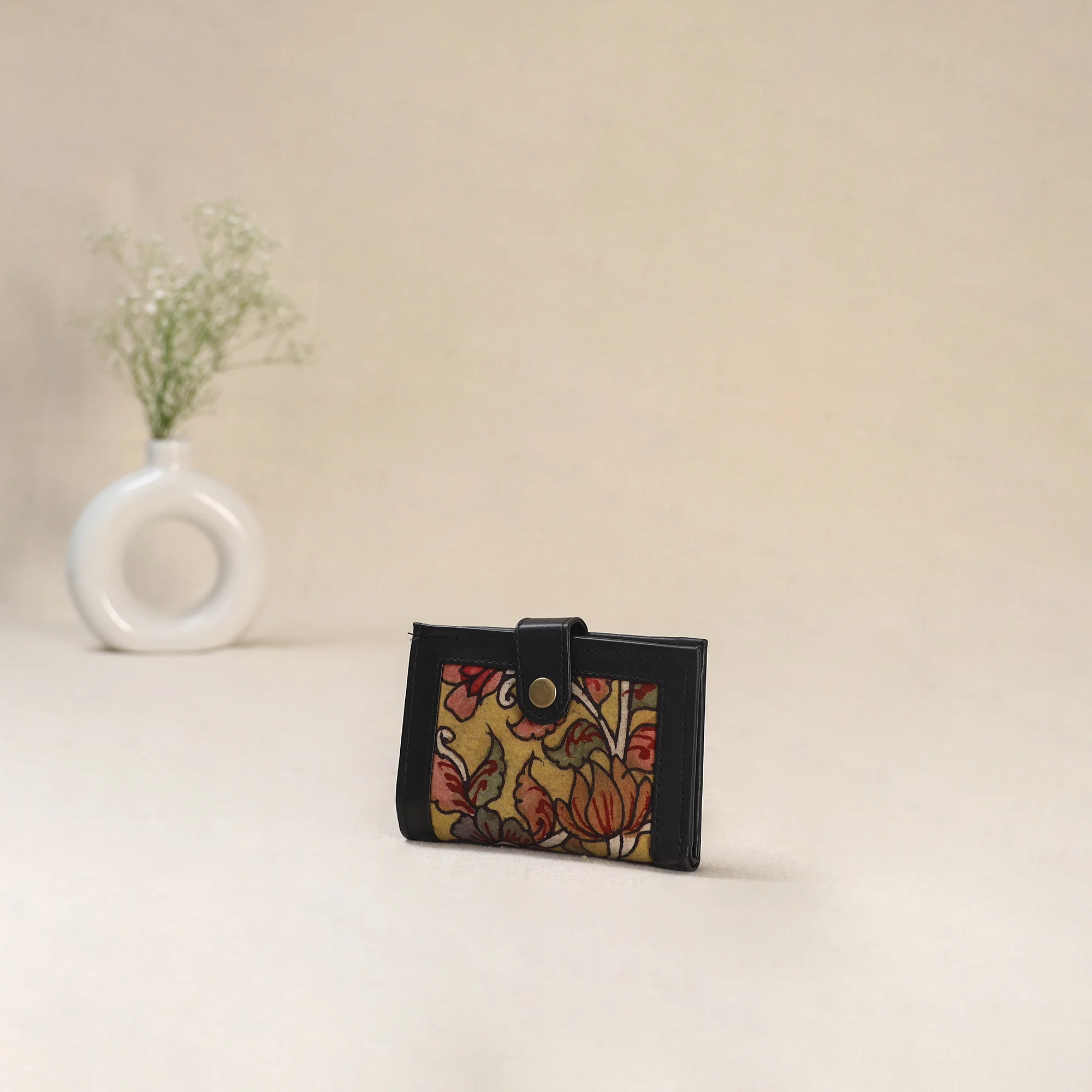 Yellow - Srikalahasti Kalamkari Handpainted Wallet 96 - Image 2