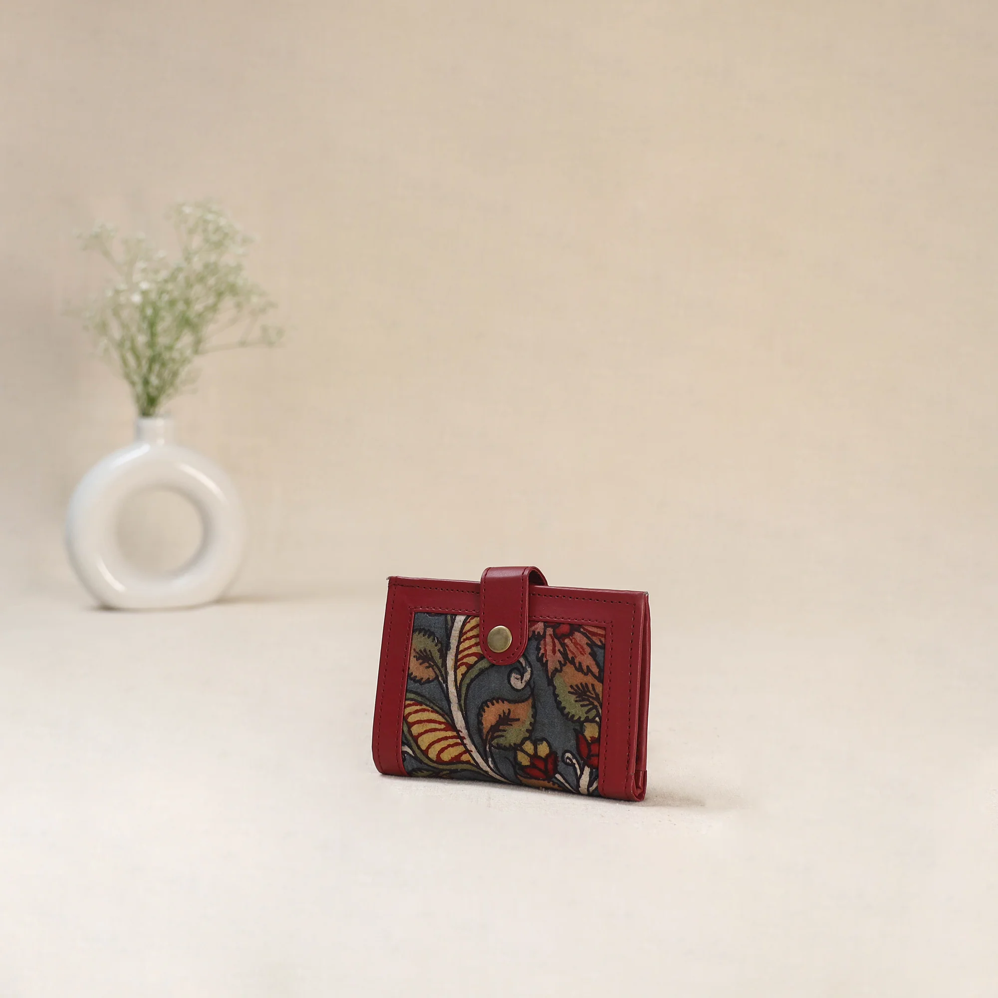 Blue - Srikalahasti Kalamkari Handpainted Wallet 97 - Image 2