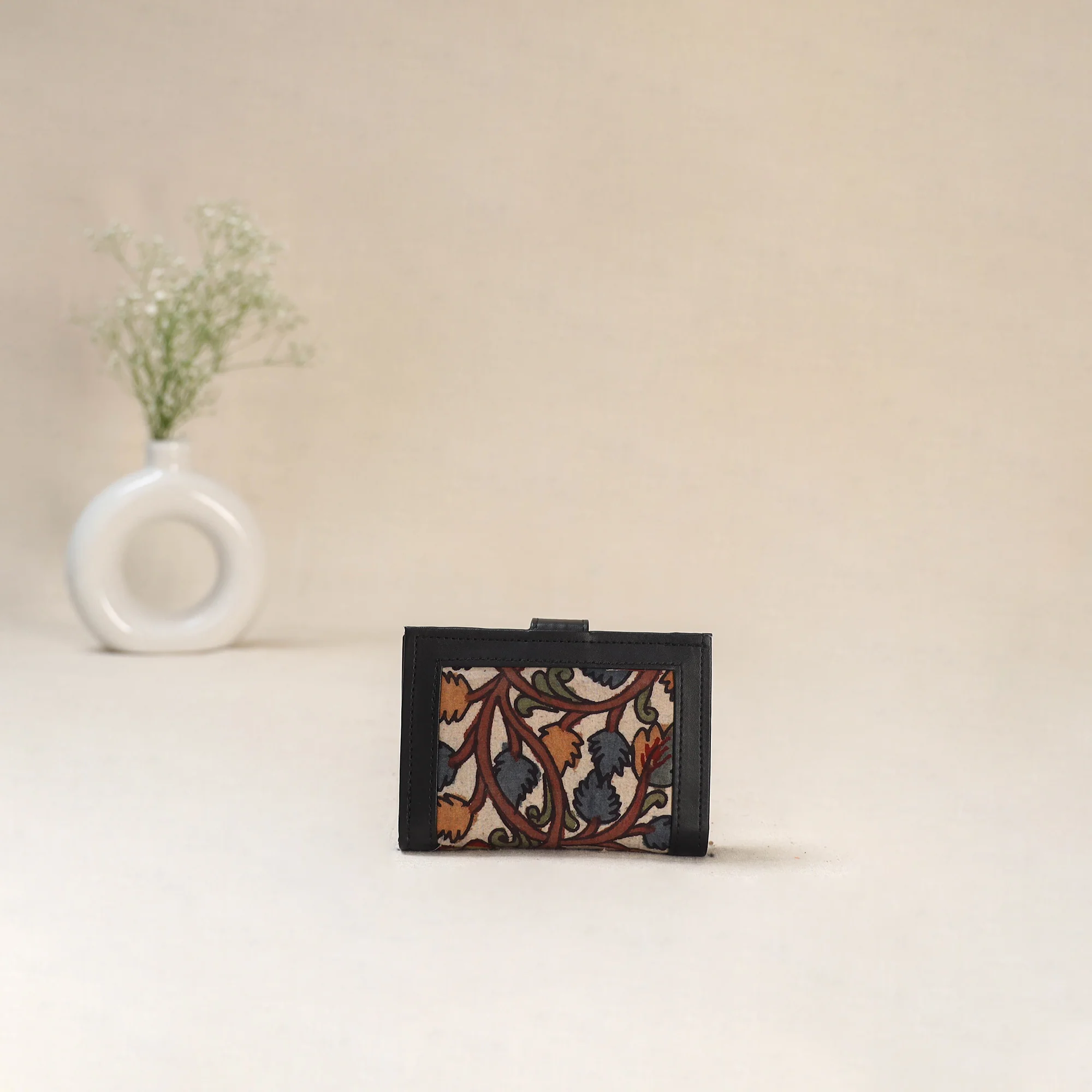Beige - Srikalahasti Kalamkari Handpainted Wallet 98 - Image 3