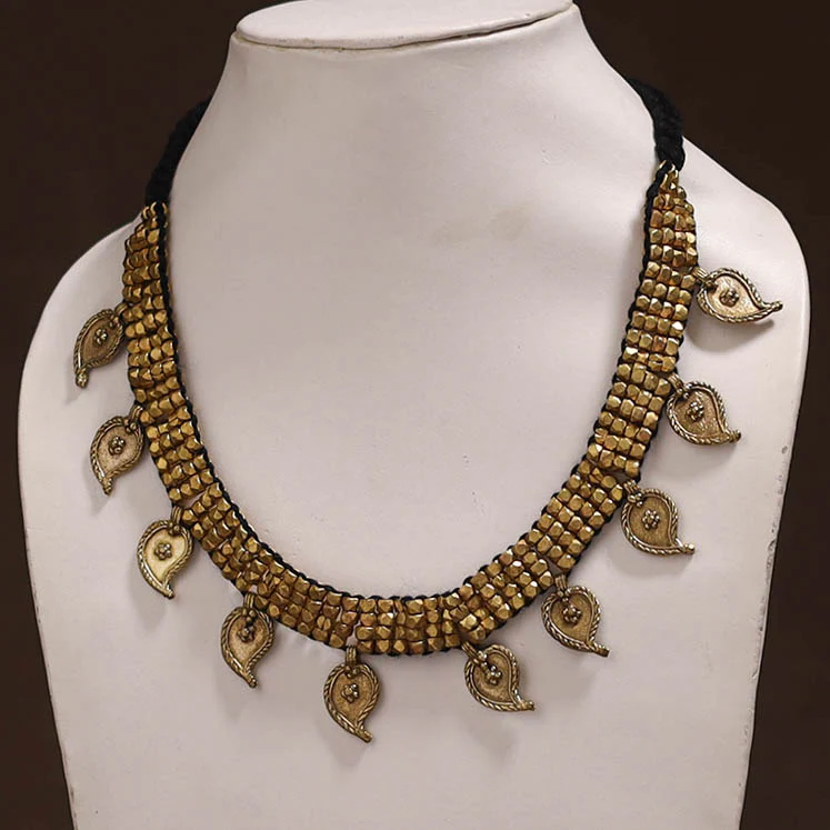 Tribal Odisha Dokra Threadwork Handmade Choker Necklace 24 - Image 2