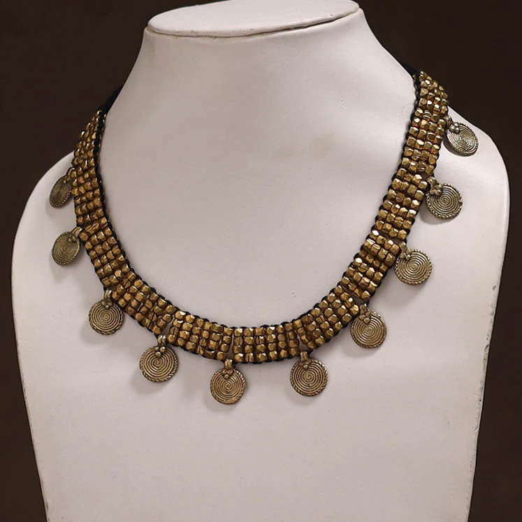 Tribal Odisha Dokra Threadwork Handmade Choker Necklace 25 - Image 2