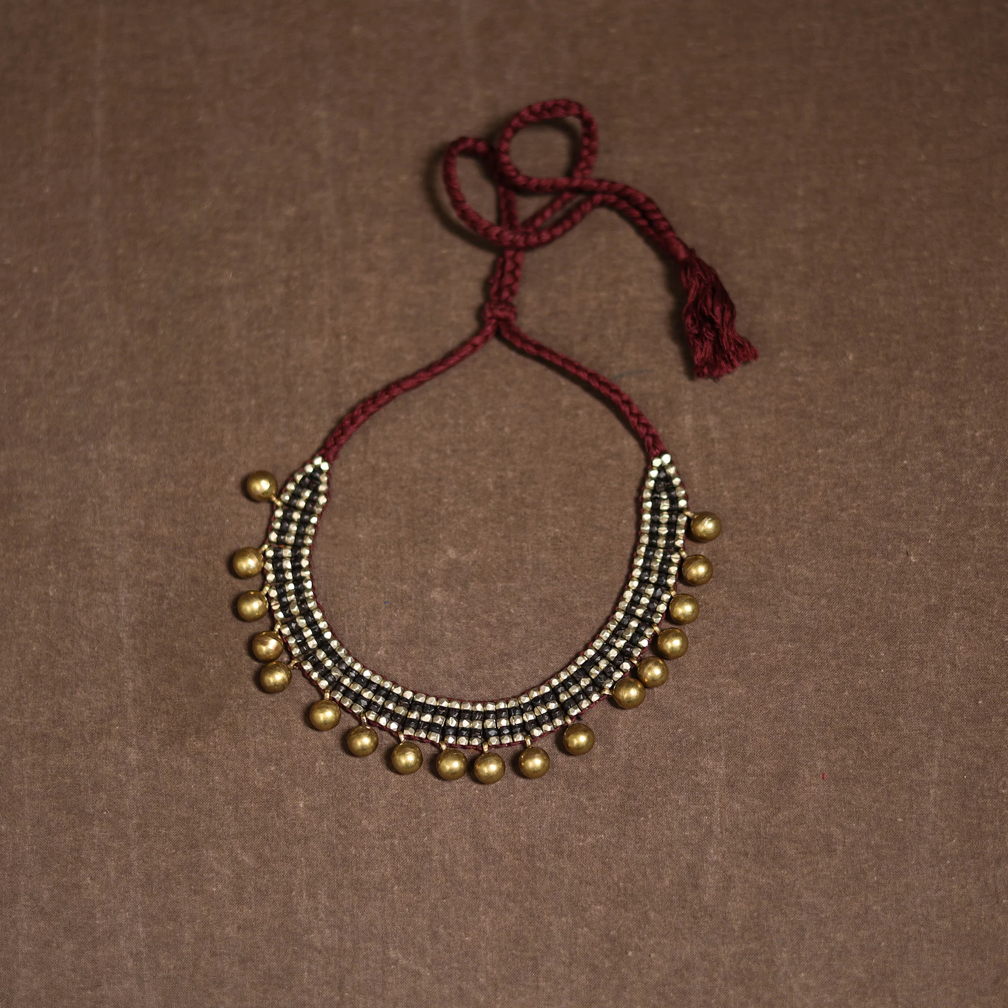 Tribal Odisha Dokra Threadwork Handmade Choker Necklace 29 - Image 3