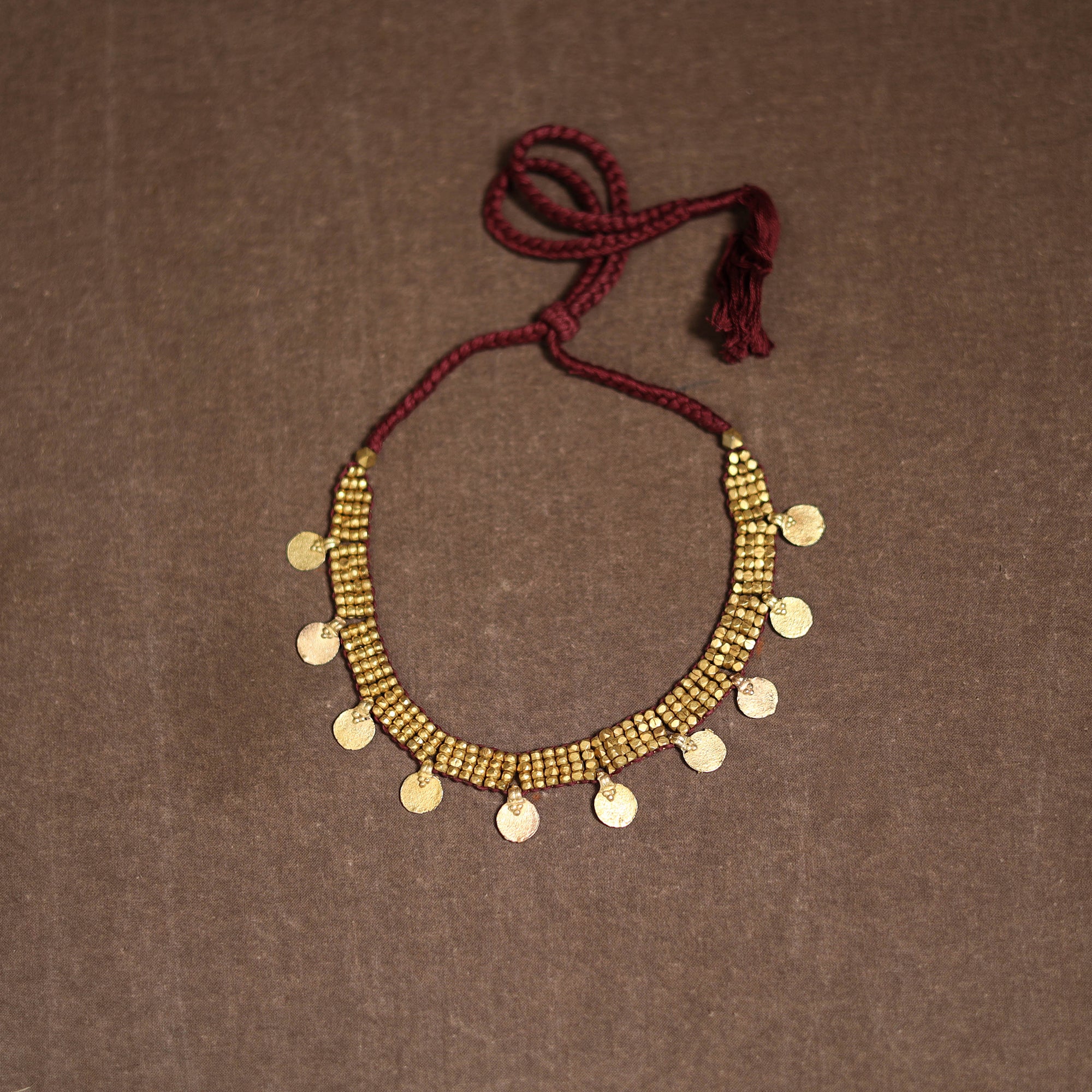 Tribal Odisha Dokra Threadwork Handmade Choker Necklace 33 - Image 3