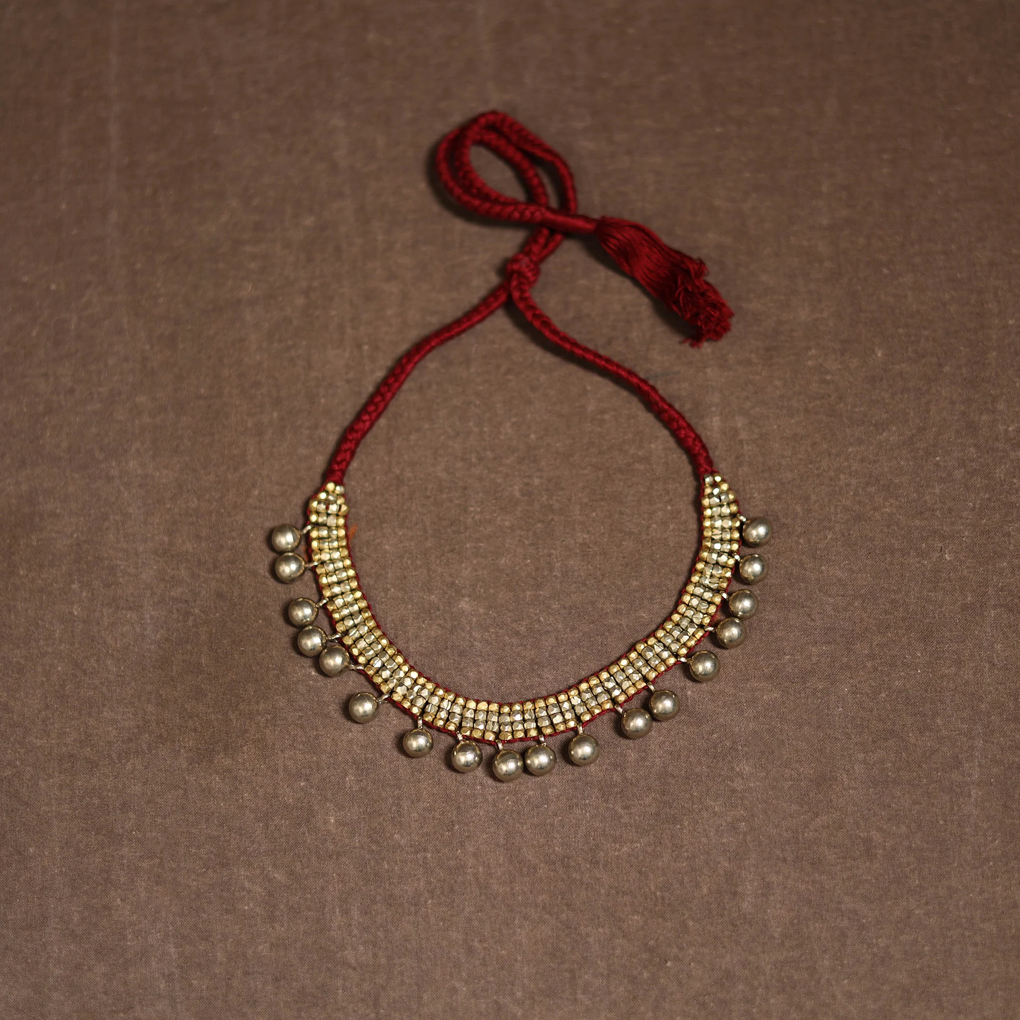 Tribal Odisha Dokra Threadwork Handmade Choker Necklace 34 - Image 3