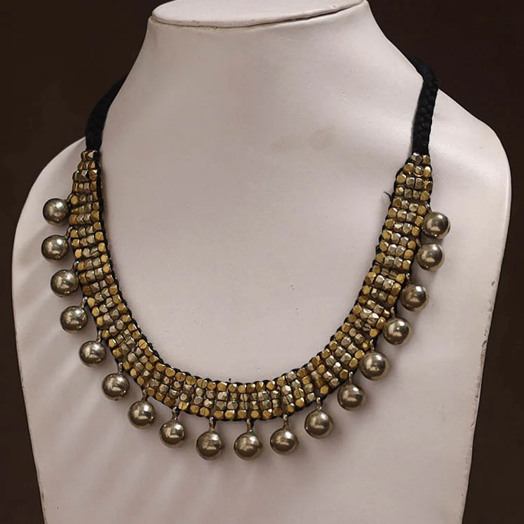 Tribal Odisha Dokra Threadwork Handmade Choker Necklace 35 - Image 2