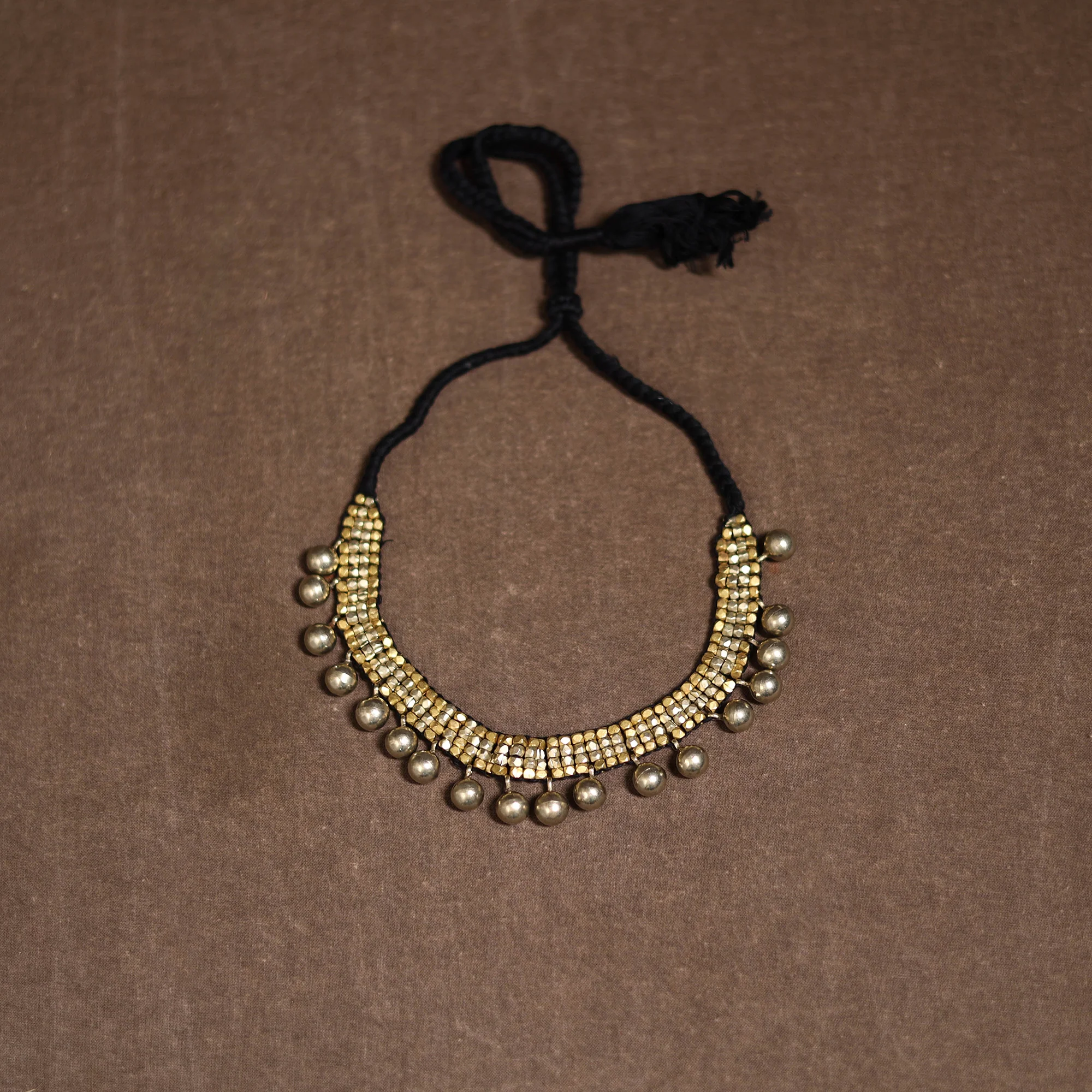 Tribal Odisha Dokra Threadwork Handmade Choker Necklace 35 - Image 3