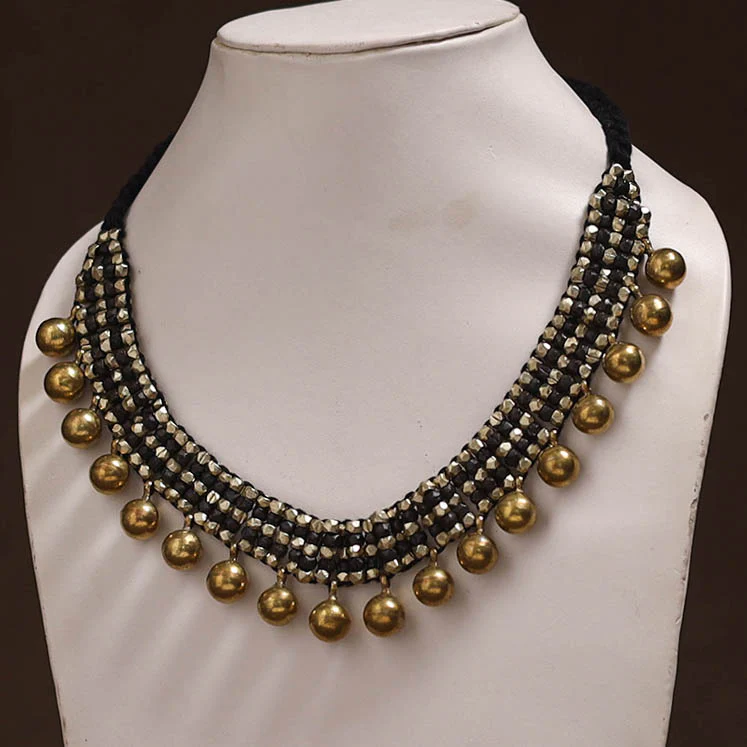 Tribal Odisha Dokra Threadwork Handmade Choker Necklace 36 - Image 2