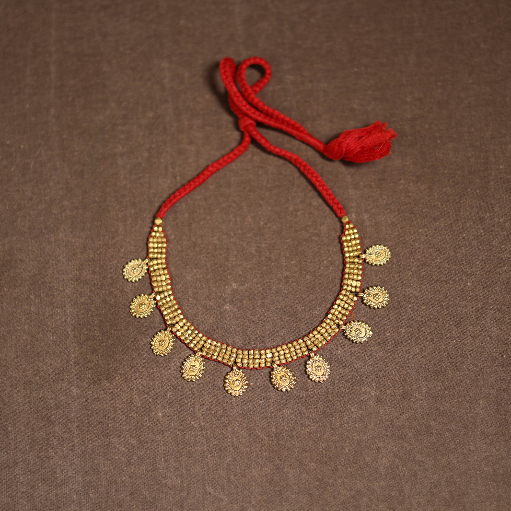 Tribal Odisha Dokra Threadwork Handmade Choker Necklace 37 - Image 3