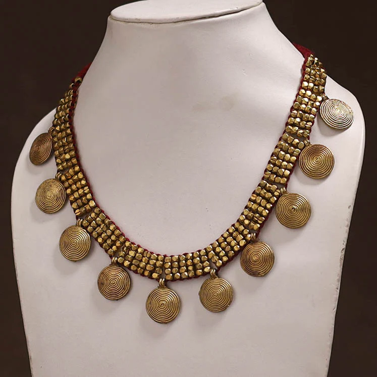 Tribal Odisha Dokra Threadwork Handmade Choker Necklace 40 - Image 2