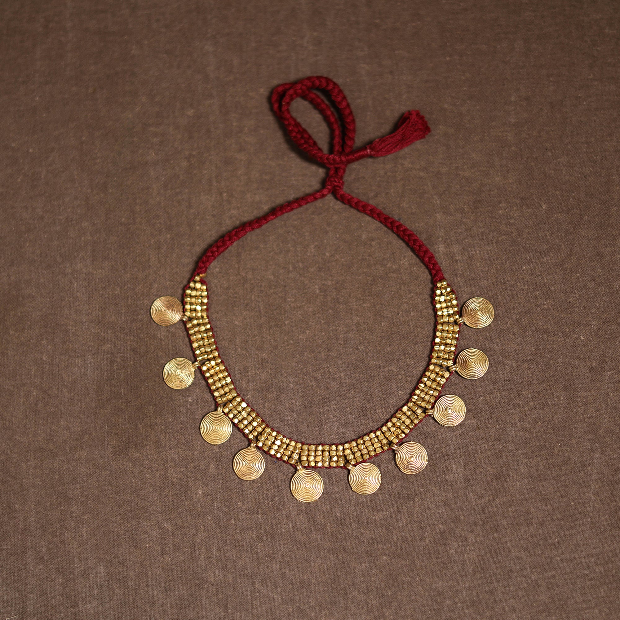 Tribal Odisha Dokra Threadwork Handmade Choker Necklace 40 - Image 3