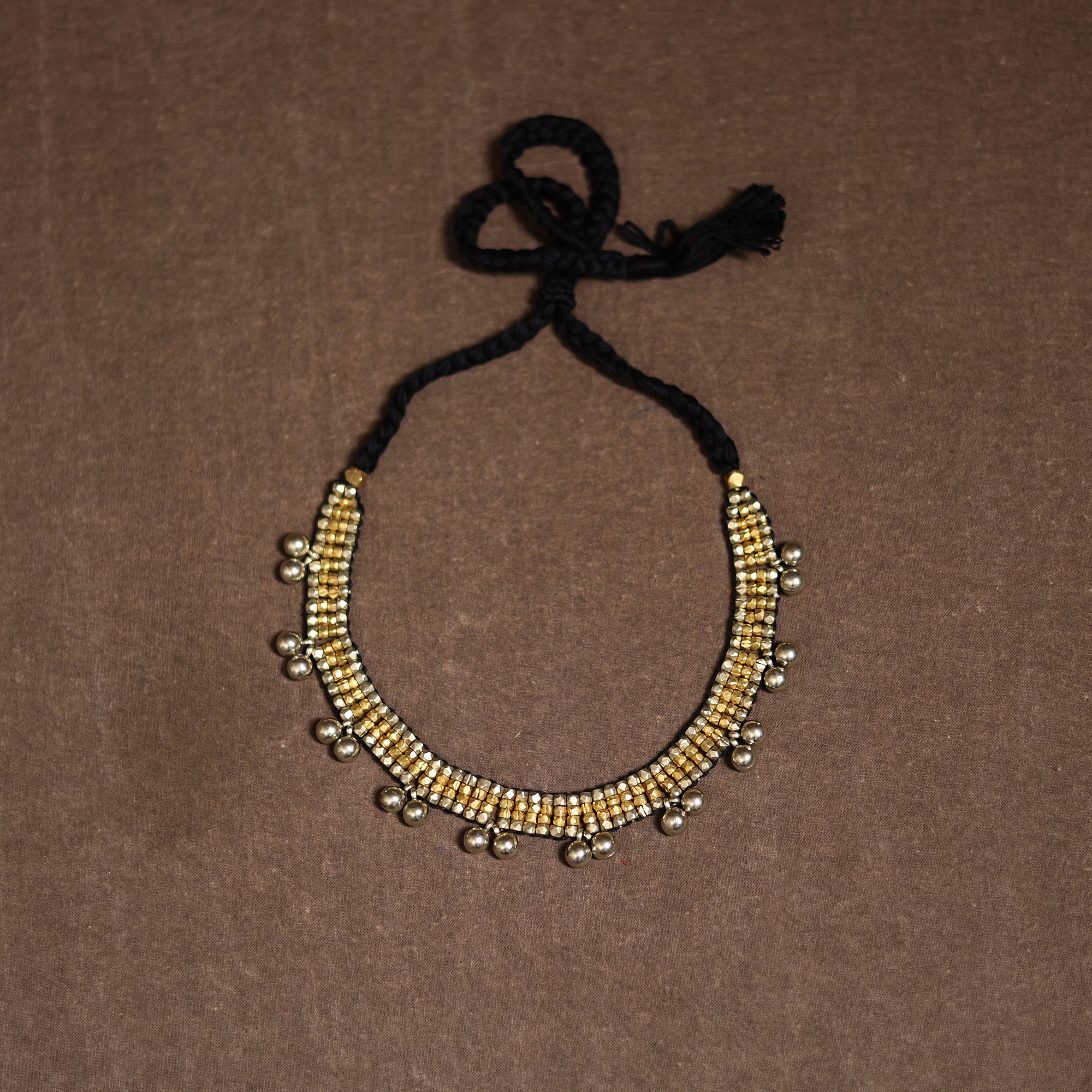 Tribal Odisha Dokra Threadwork Handmade Choker Necklace 44 - Image 3