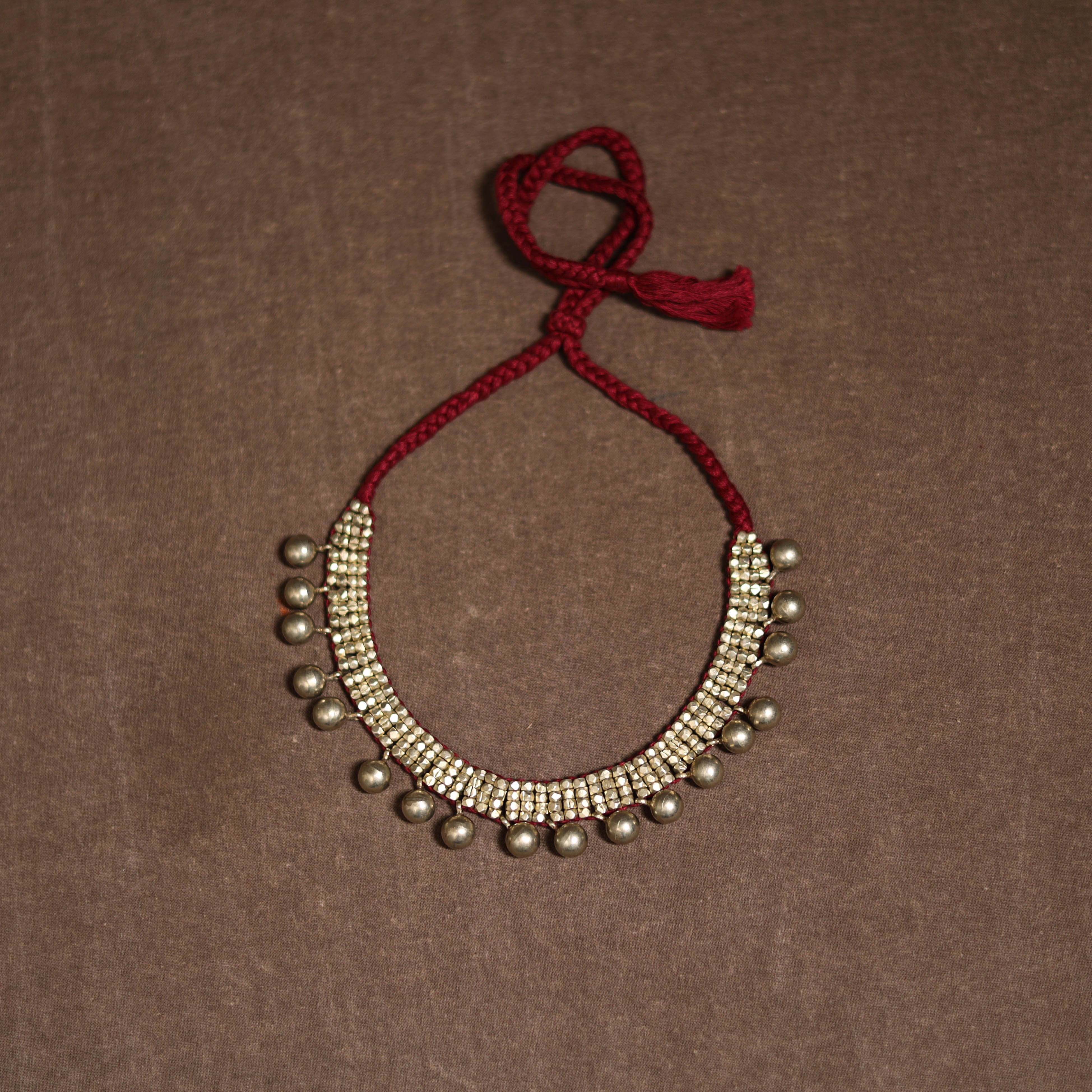 Tribal Odisha Dokra Threadwork Handmade Choker Necklace 45 - Image 3