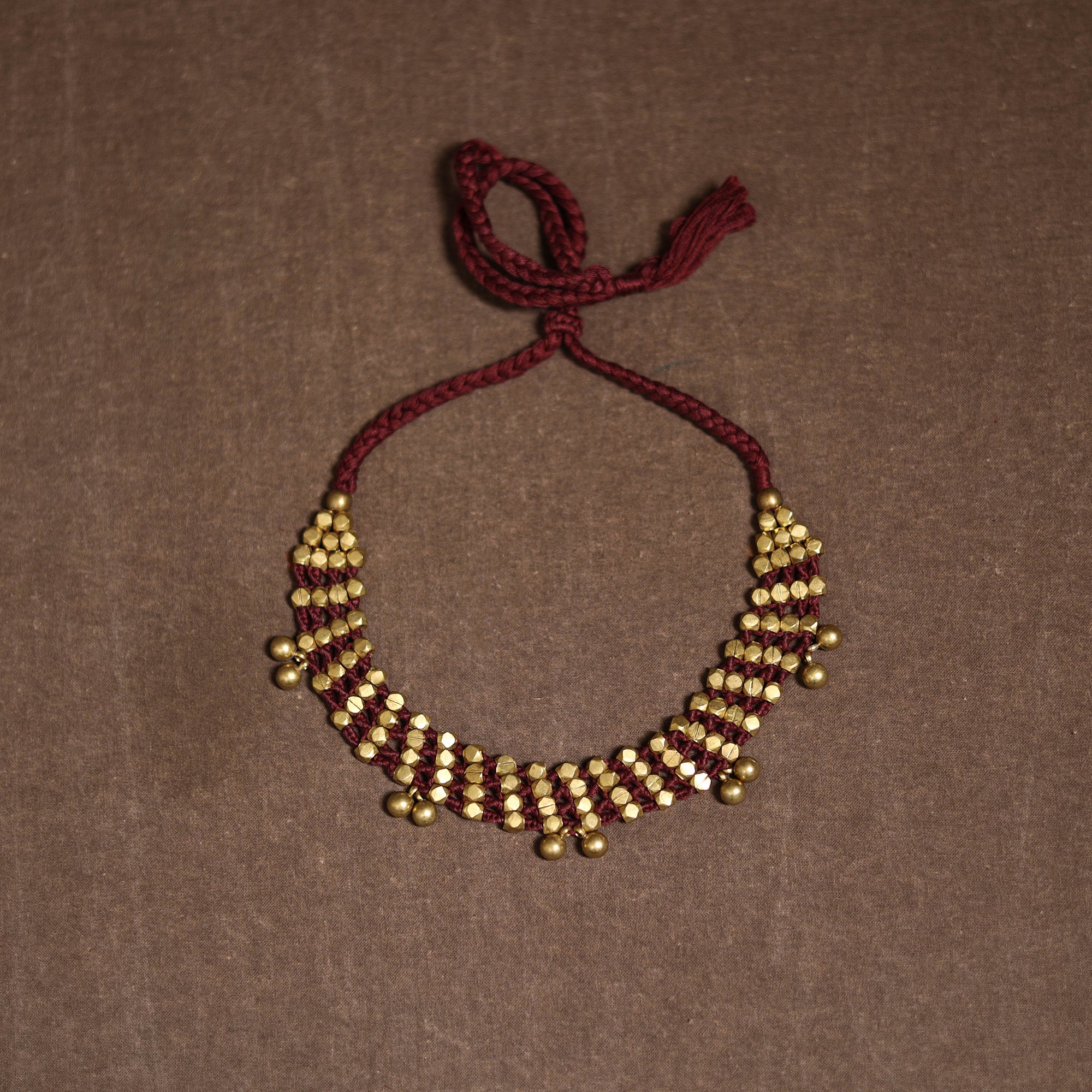 Tribal Odisha Dokra Threadwork Handmade Choker Necklace 46 - Image 3