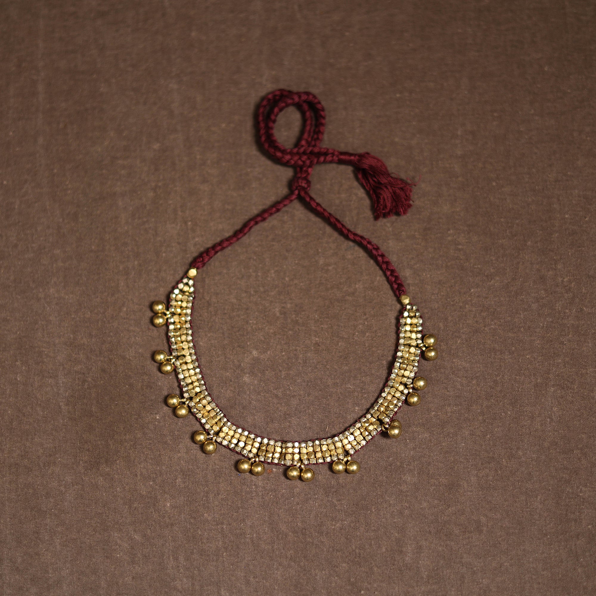 Tribal Odisha Dokra Threadwork Handmade Choker Necklace 49 - Image 3
