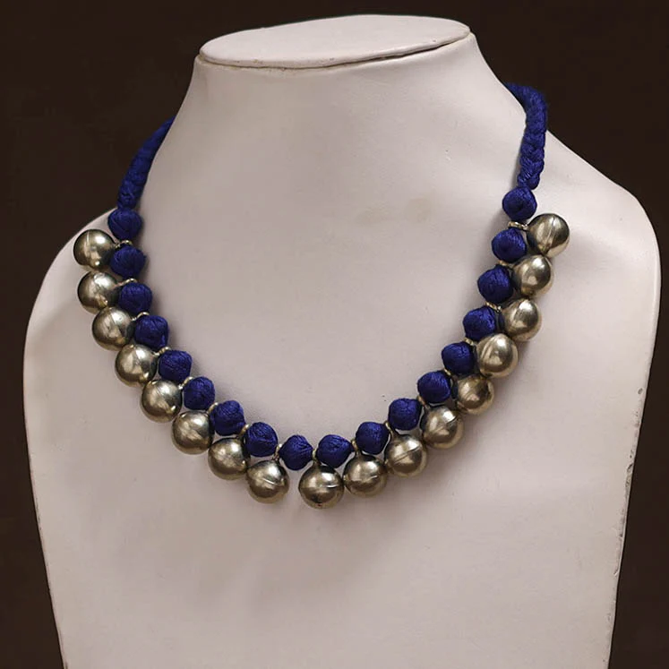 Tribal Odisha Dokra Threadwork Handmade Choker Necklace 56 - Image 2